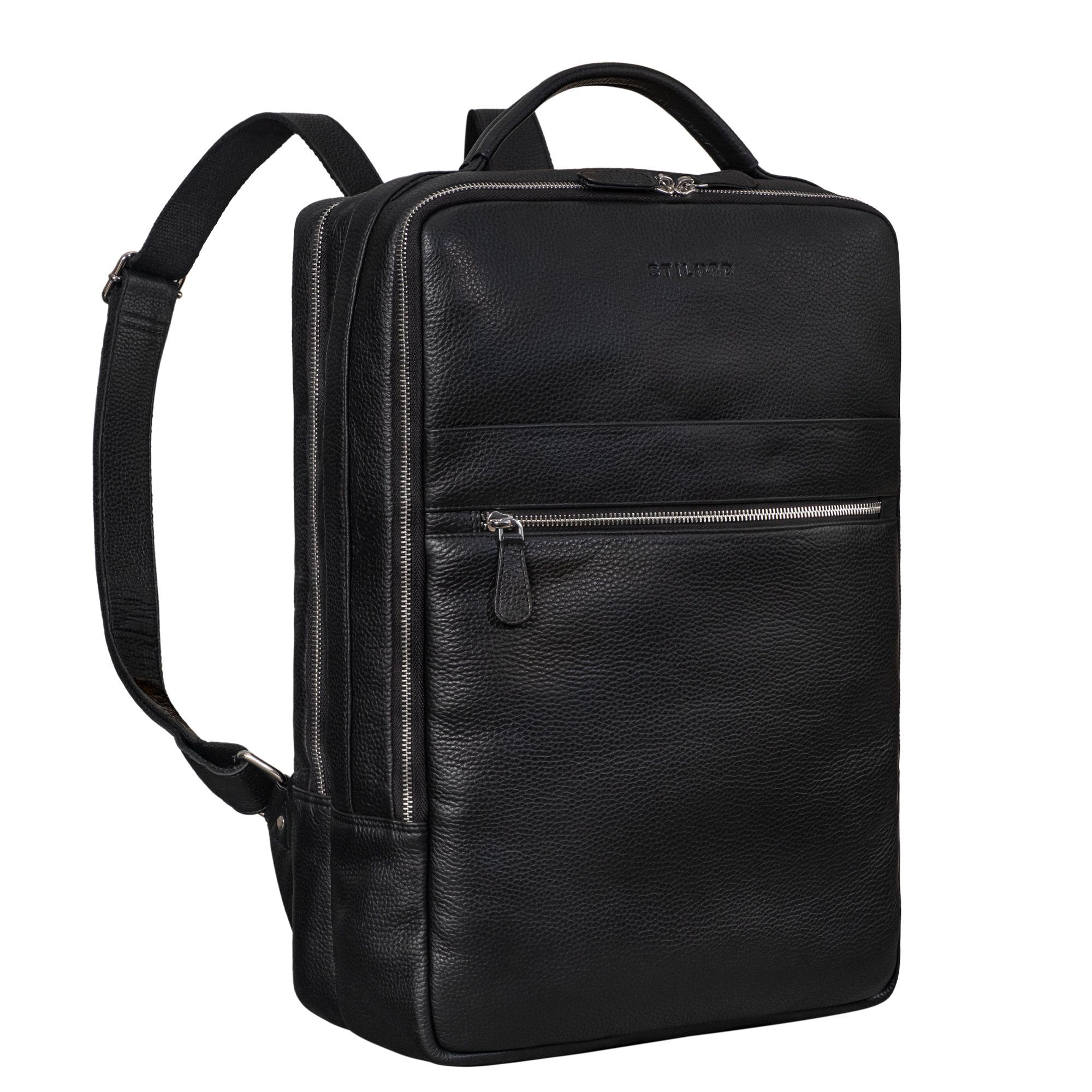 Notebookrucksack "Jason" Laptop Rucksack 17 Zoll groß Leder