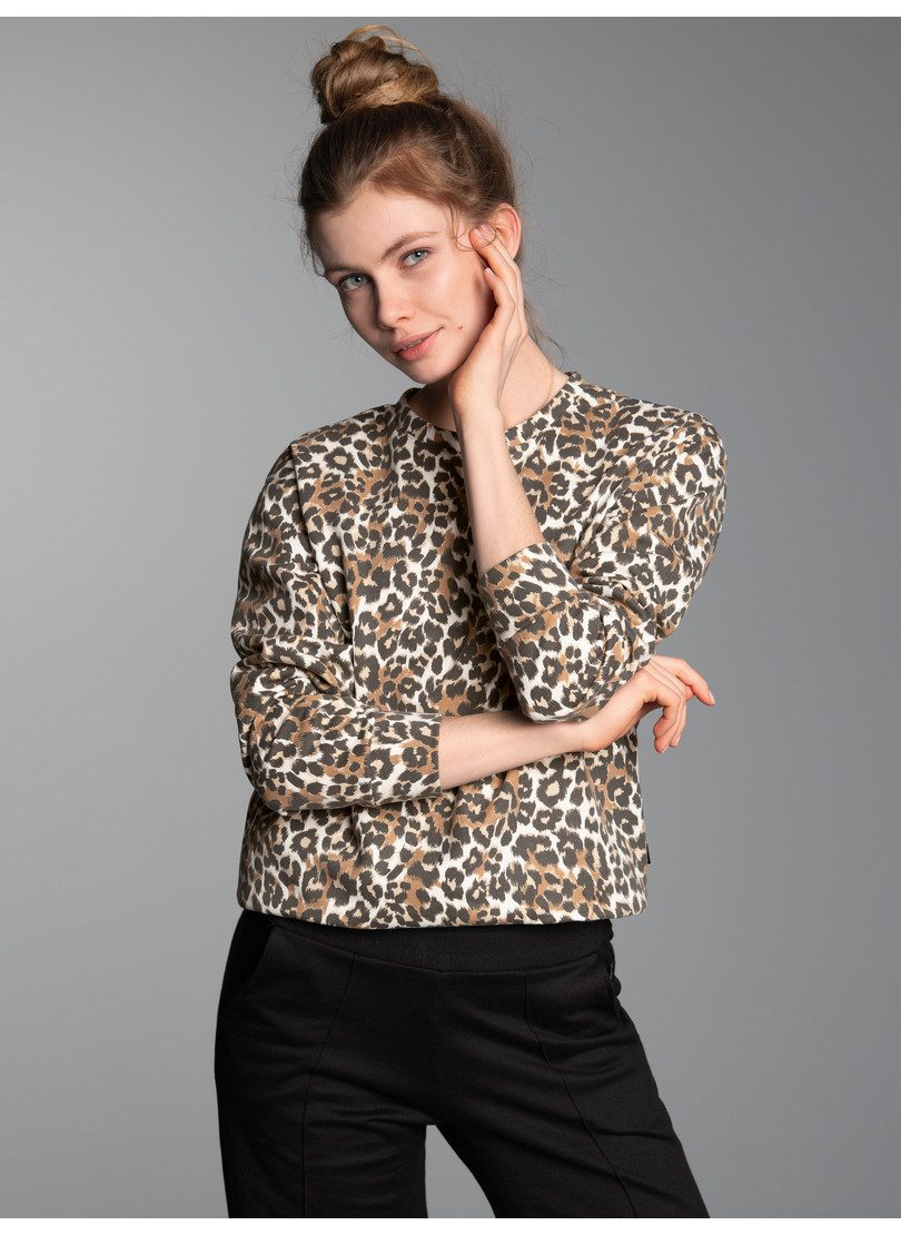 Trigema Sweatshirt TRIGEMA Sweatshirt mit Allover-Leo-Print günstig online kaufen