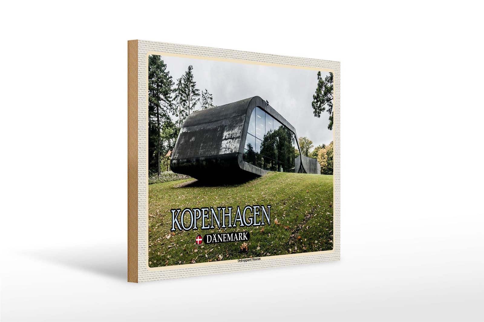 Holzbild Reise 40x30cm Kopenhagen Dänemark Ordrupgaard