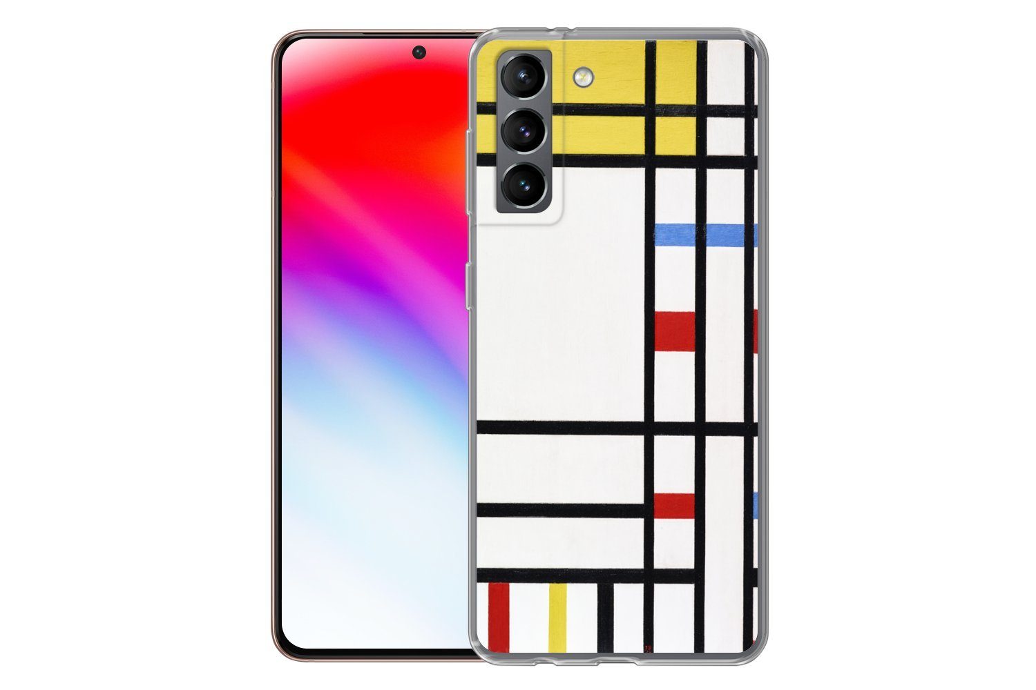 MuchoWow Handyhülle für Samsung Galaxy S21 Place De La Concorde - Piet Mondrian, Phone Case, Silikon, Schutzhülle Dünn