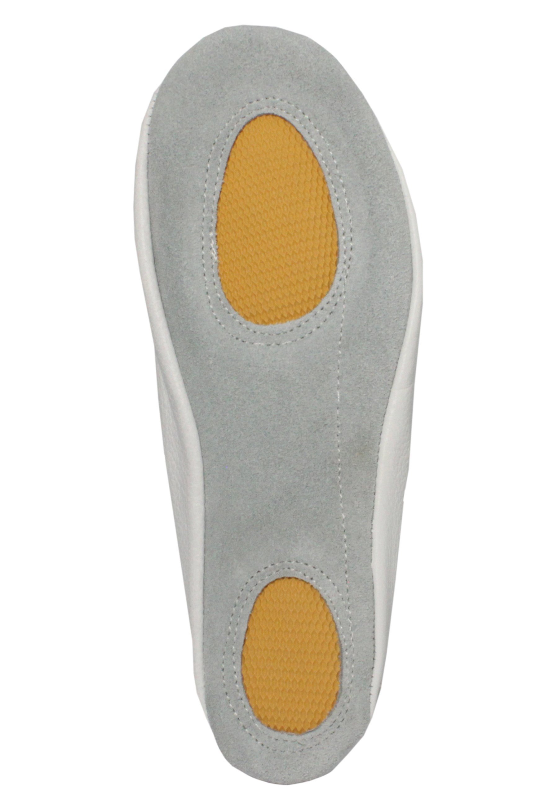 Beck Schläppchen Echt-Leder mit Gummi / Leder-Sohle Gymnastikschuh Zum Schlupfen, Mit Ristgummi für perfekten Halt