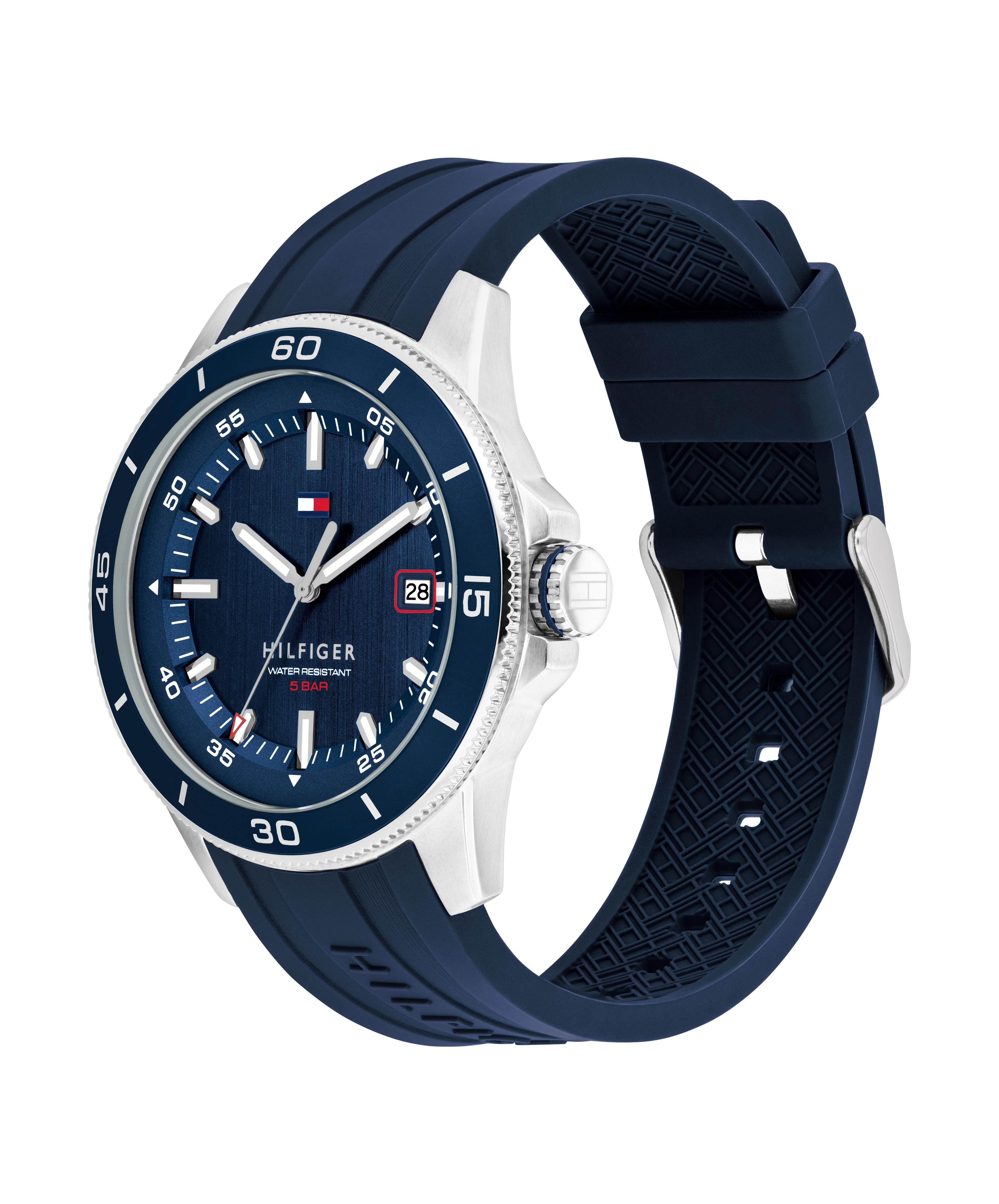 Tommy Hilfiger Quarzuhr REMY 1792225, Armbanduhr, Herrenuhr, Silikonarmband, analog, Tag
