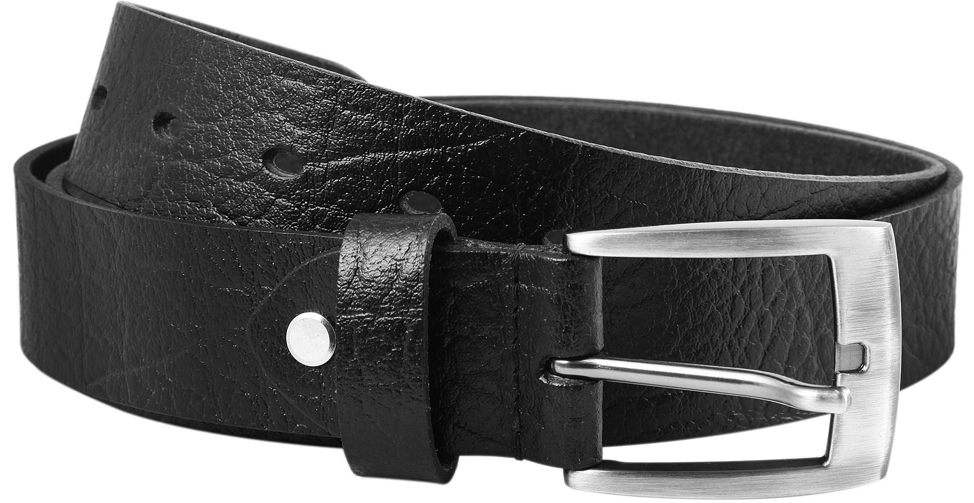 Leonardo Verrelli Ledergürtel 90 cm - 140 cm (Bundweite) in schwarz aus 100% Echtleder, Herren GÃ¼rtel