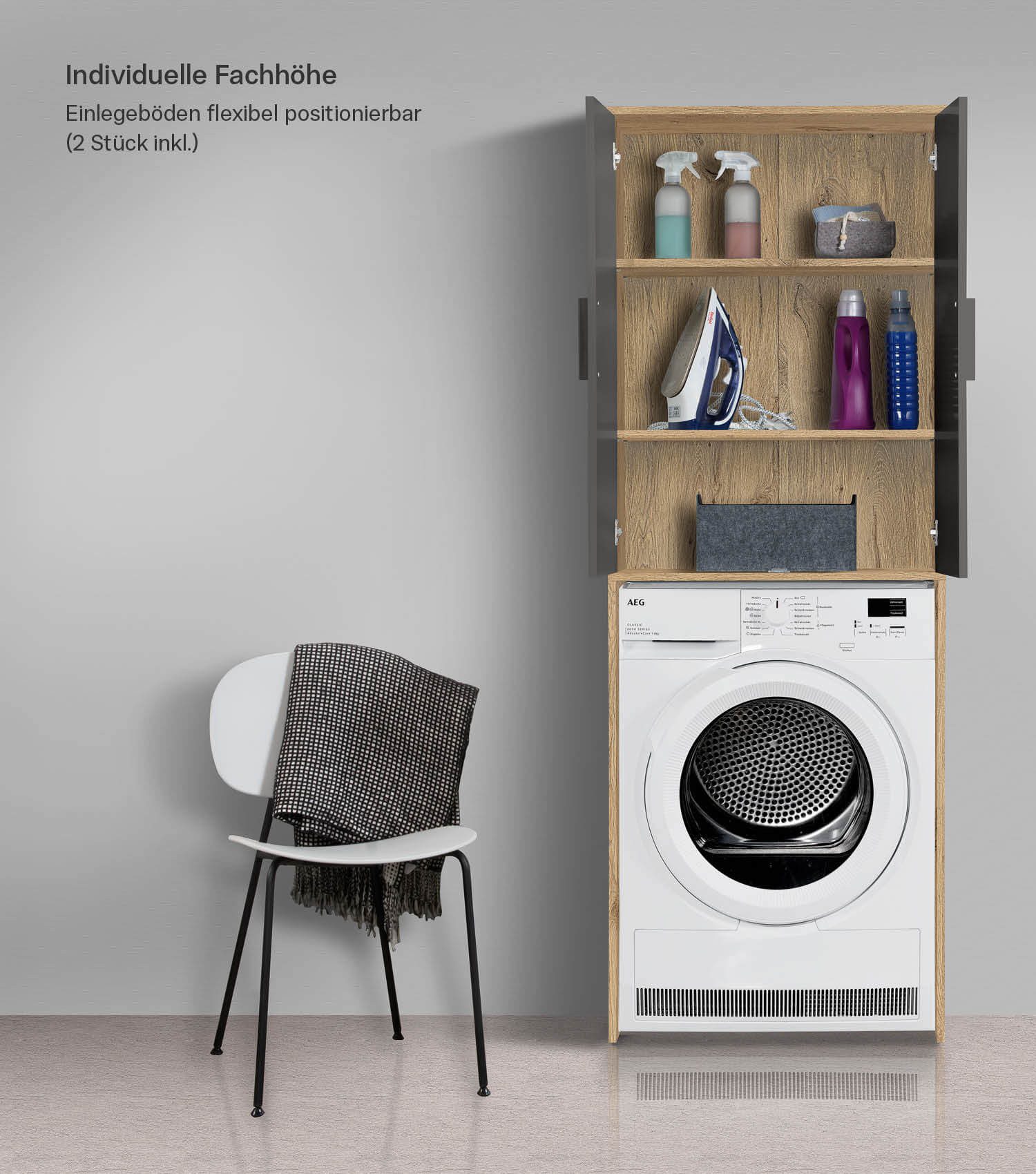 mokebo Waschmaschinenumbauschrank Der Saubermann (Mit Türen) Waschmaschinen günstig online kaufen