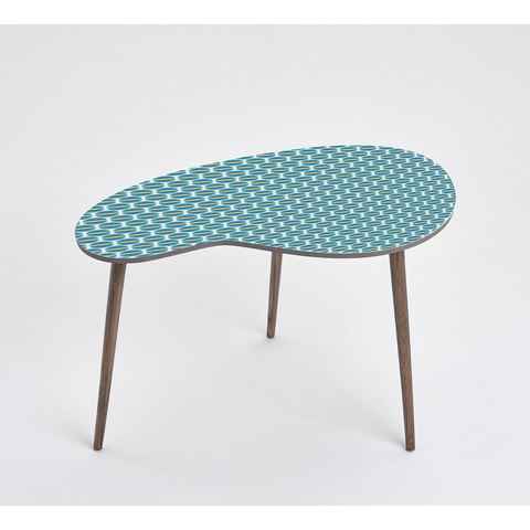 queence Beistelltisch Design-Tisch 60x40x40cm - Gartentisch - Nierentisch - Couchtisch (1-St), Retro Design - Coffee Table Tisch - Telefontisch - Kaffeetisch