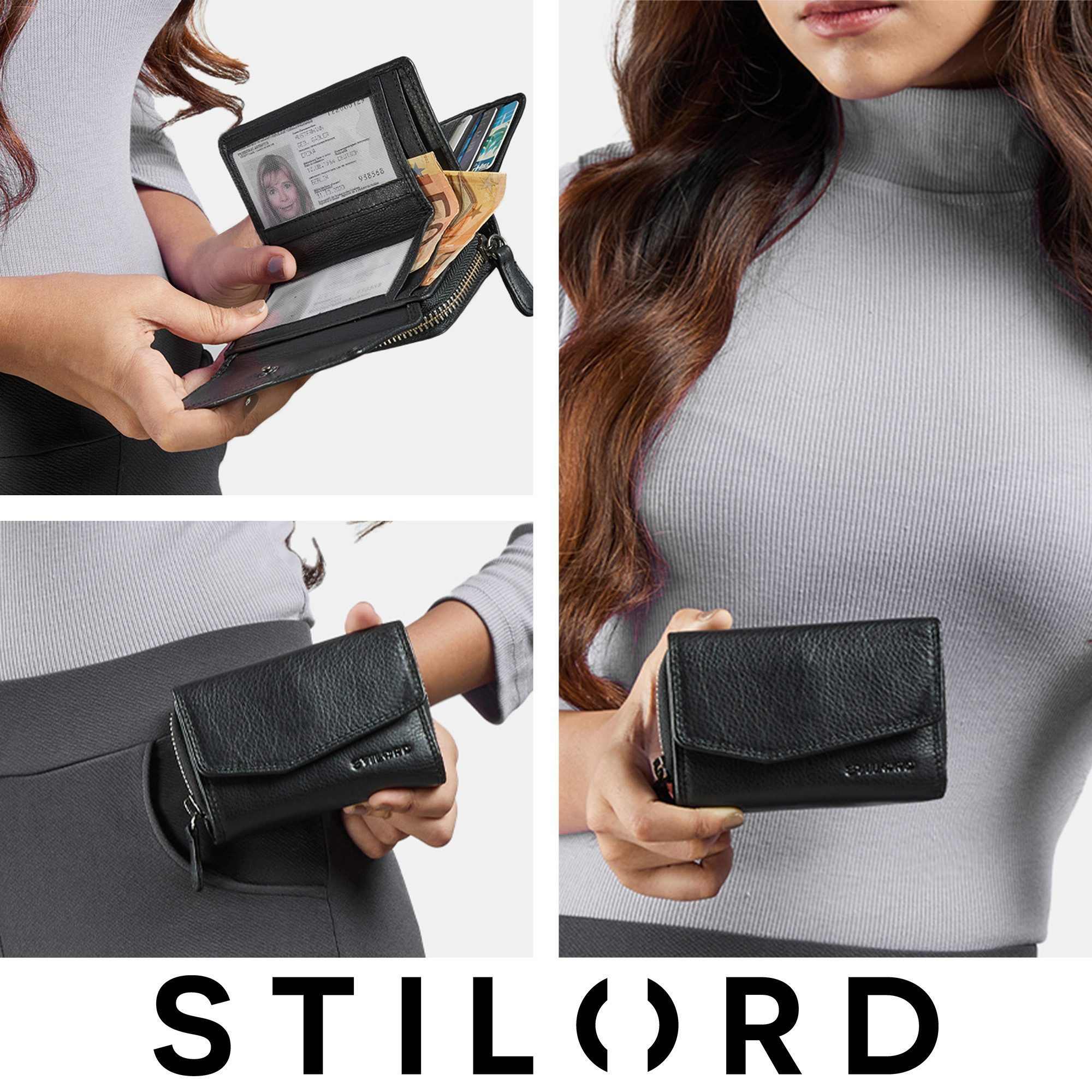 STILORD Geldbörse "Carina" Stylishes Portemonnaie Damen Leder Mittel-Groß R günstig online kaufen