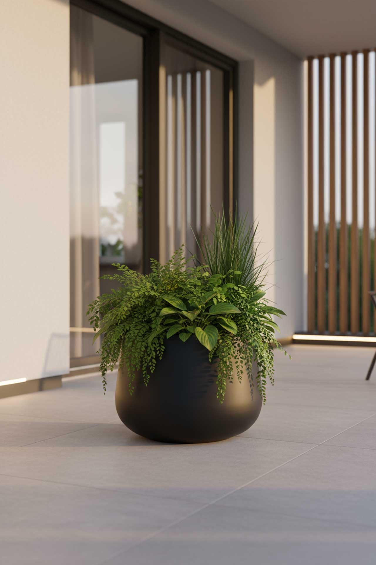 VIVANNO Blumentopf Fiberglas GIRAR Rund - günstig online kaufen