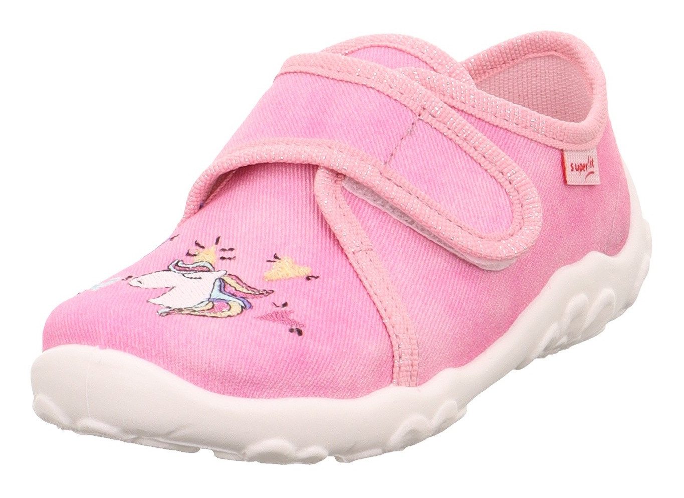 Superfit BONNY WMS: mittel Hausschuh Kindergartenschuh mit Einhorn-Motiv, Größenschablone zum Download