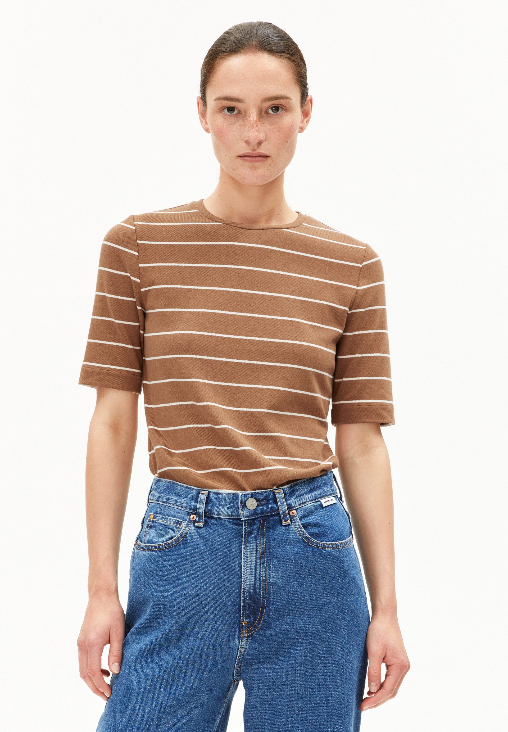 T-Shirt JAANISARA FINE STRIPE T-Shirt aus Bio-Baumwoll Mix