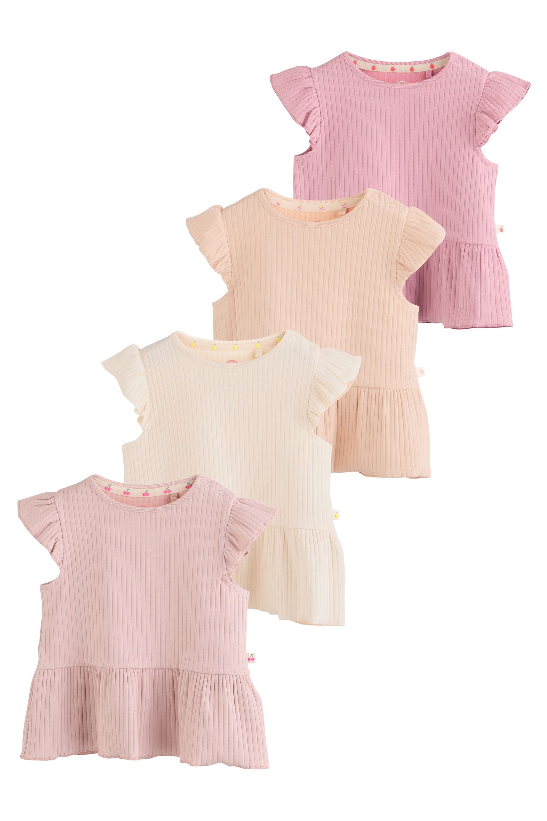Next Schößchenshirt T-Shirts mit Schößchen für Babys im 4er-Pack (4-tlg)