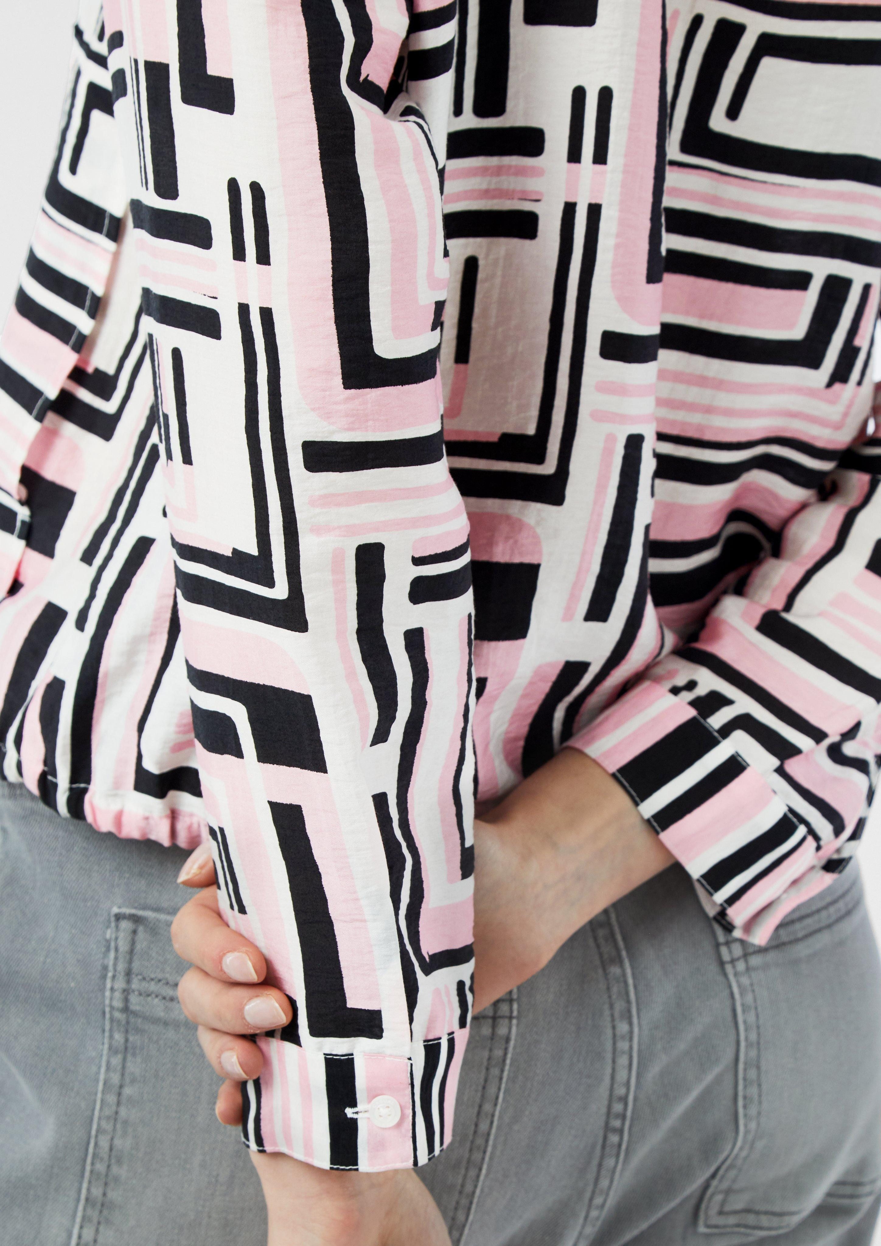 comma casual identity Langarmbluse Strukturierte Bluse günstig online kaufen