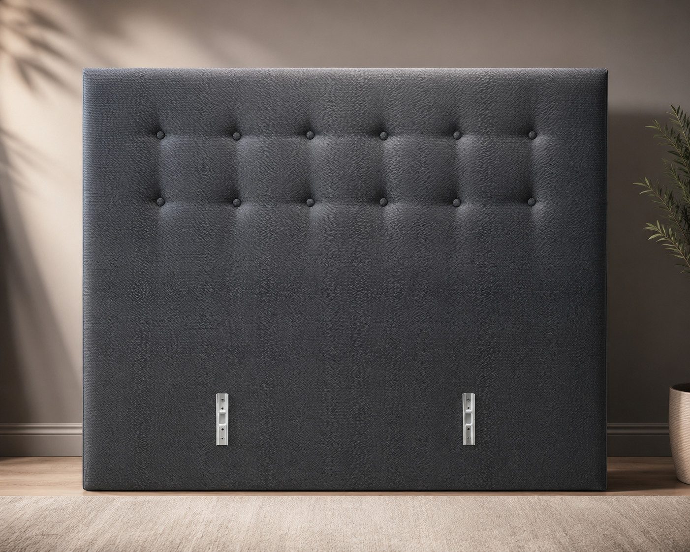 inter Bettgestell Bettkopfteil Bett Boxspringbett Betten Wand Webstoff (Bettkopfteile, 1 Kopfteil inkl. Befestigungsschienen), Gepolstert, Stoffbezug, Knopfheftung, einfache Montage