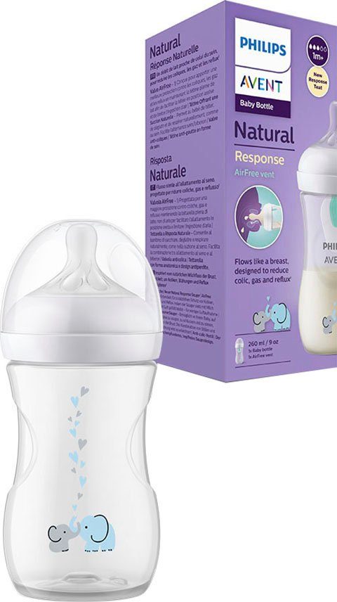 Natural dem AVENT 1. AirFree 260ml, Response Philips Babyflasche Monat SCY673/81, Ventil, dem ab mit