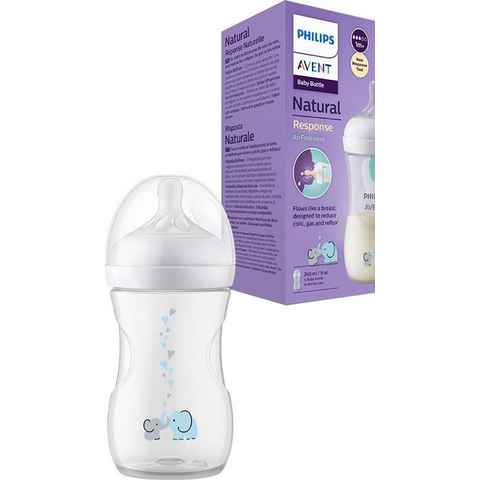 Philips AVENT Babyflasche Natural Response SCY673/81, mit dem AirFree Ventil, 260ml, ab dem 1. Monat