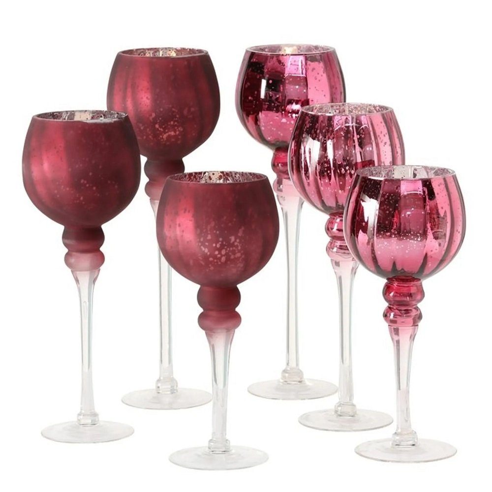 BOLTZE GRUPPE GmbH Windlicht Windlicht Manou Glas rosa matt-glänzend 3teilig