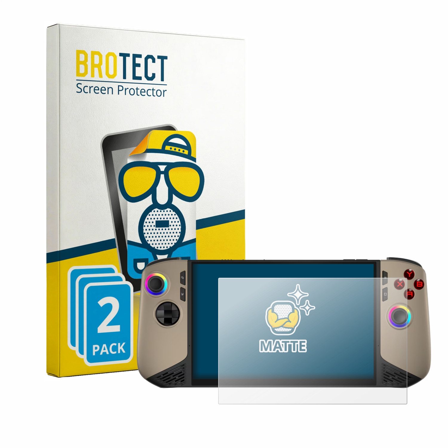 BROTECT Displayschutzfolie Schutzfolie für MSI Claw 8 AI+, 2 Stück, Displayschutz Schutz Folie Matt Entspiegelungsfolie