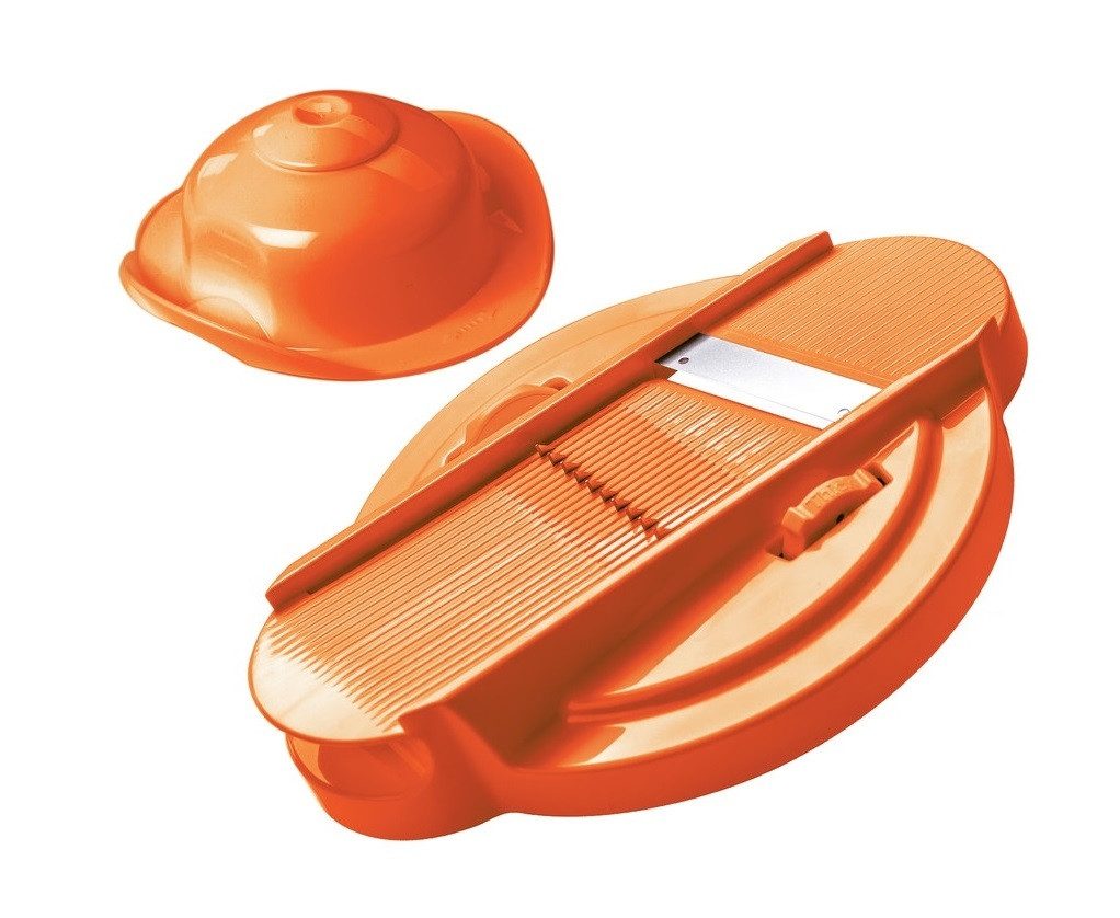 Genius Küchenreibe Genius Reibe 21257 Cutter 2 tlg. Orange Hobel Küchenreibe Gemüsehobel, Edelstahl, Kunststoff, (2-teilige Küchenreibe)