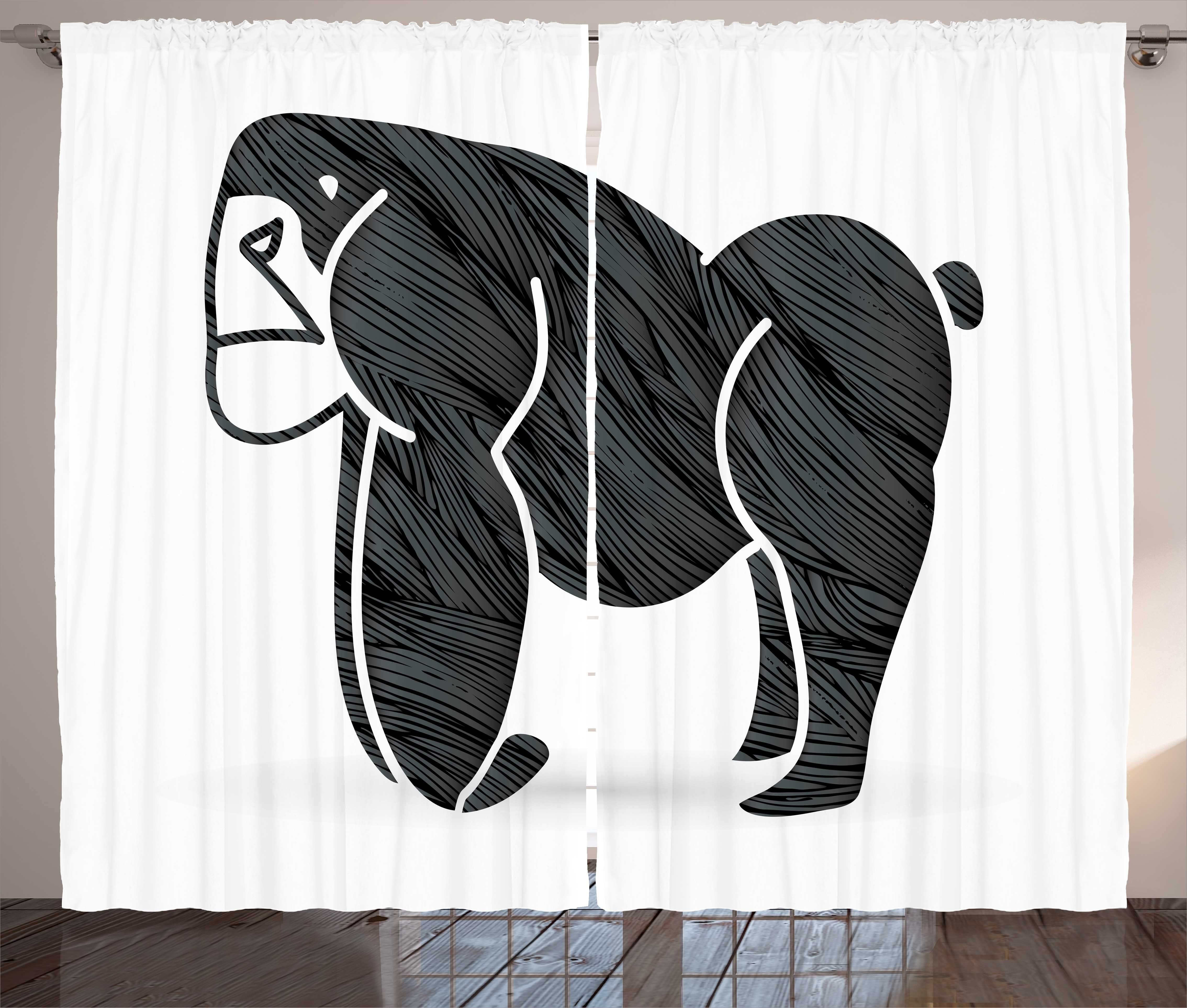 Gardine Schlafzimmer Kräuselband Vorhang mit Schlaufen und Haken, Abakuhaus, Gorilla Wütend Graphic Ape Stehend