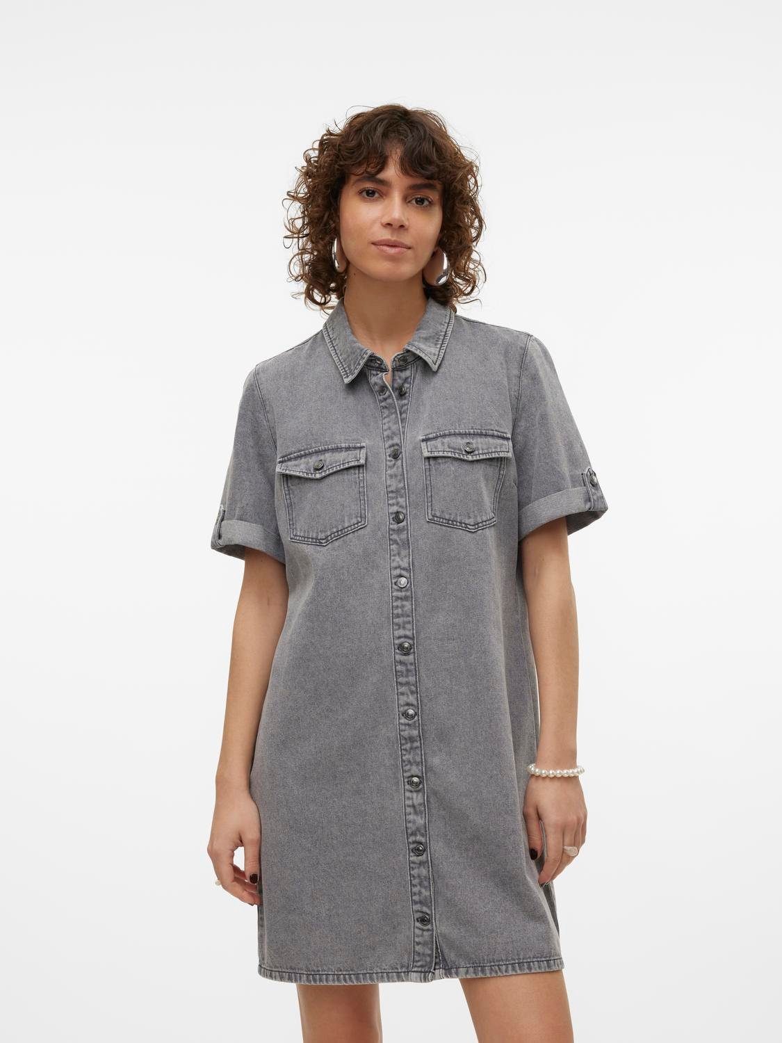 Vero Moda Jeanskleid VMJENNIE SS SHORT DENIM DRESS NOOS