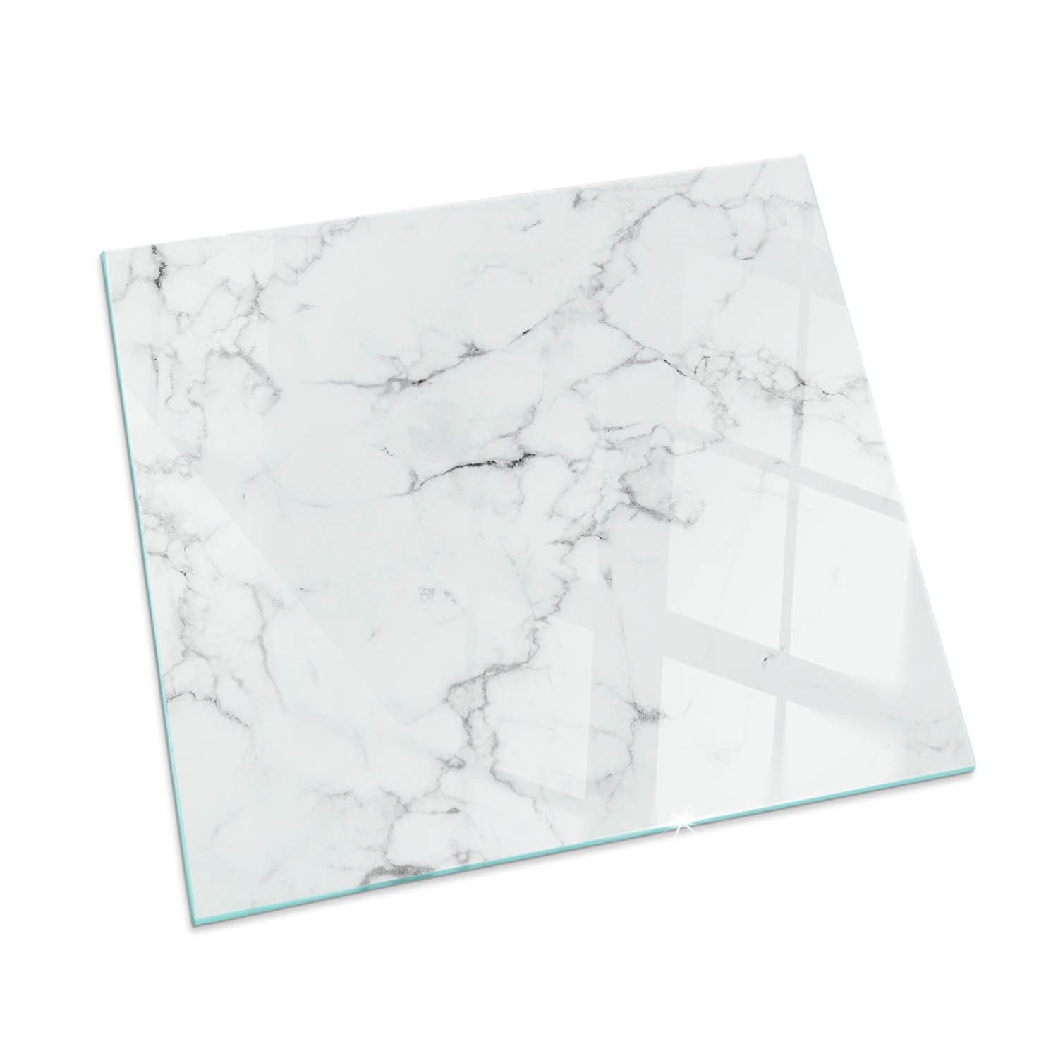 Tulup Bodenschutzplatte Weiß Marmormuster, Schutzplatte aus Gehärtetem Glas günstig online kaufen