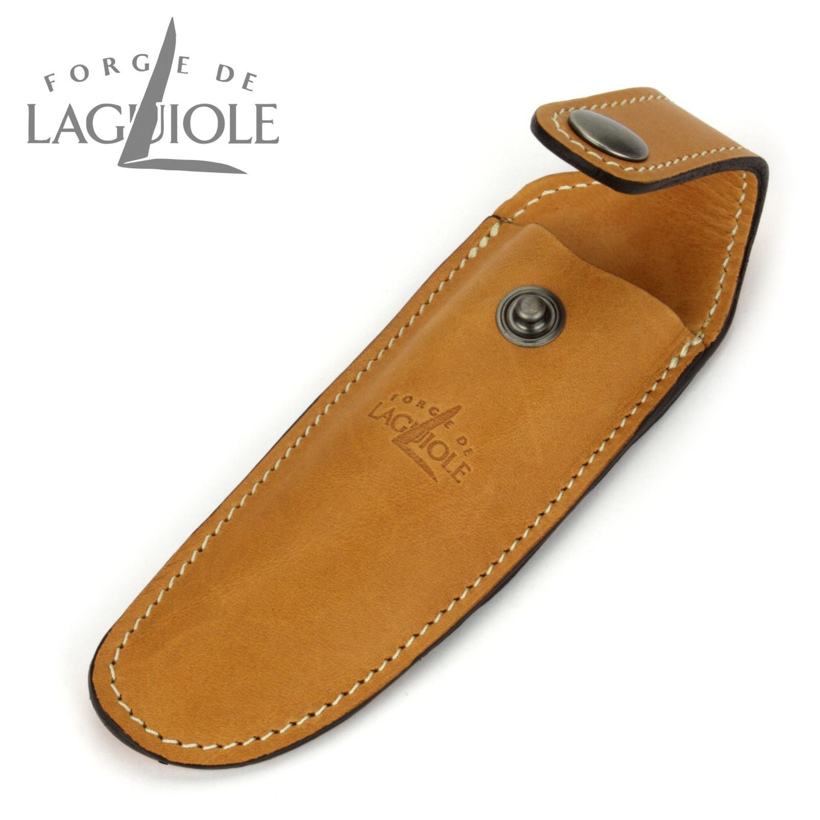 Forge de Laguiole Messertasche A 3 F, Gürteletui für Laguiole Messer mit 11/12cm Grifflänge - Leder braun