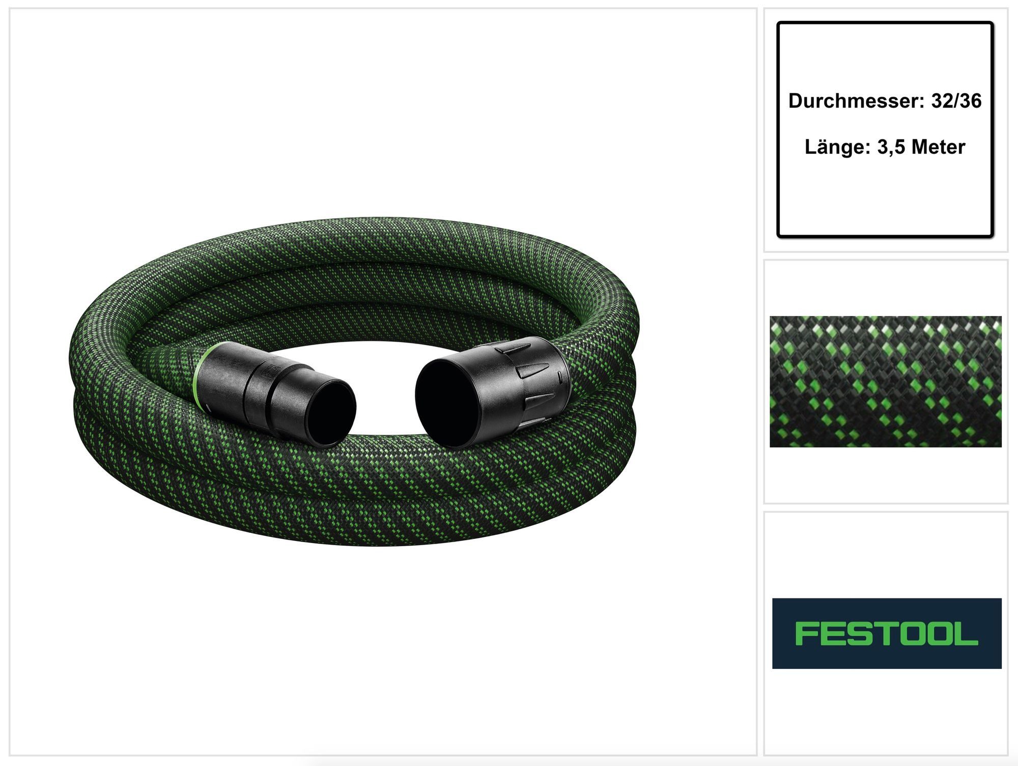 FESTOOL Saugschlauch D36/32x3,5m-AS/R Saugschlauch konisch (204923) für Absaugmobile mit