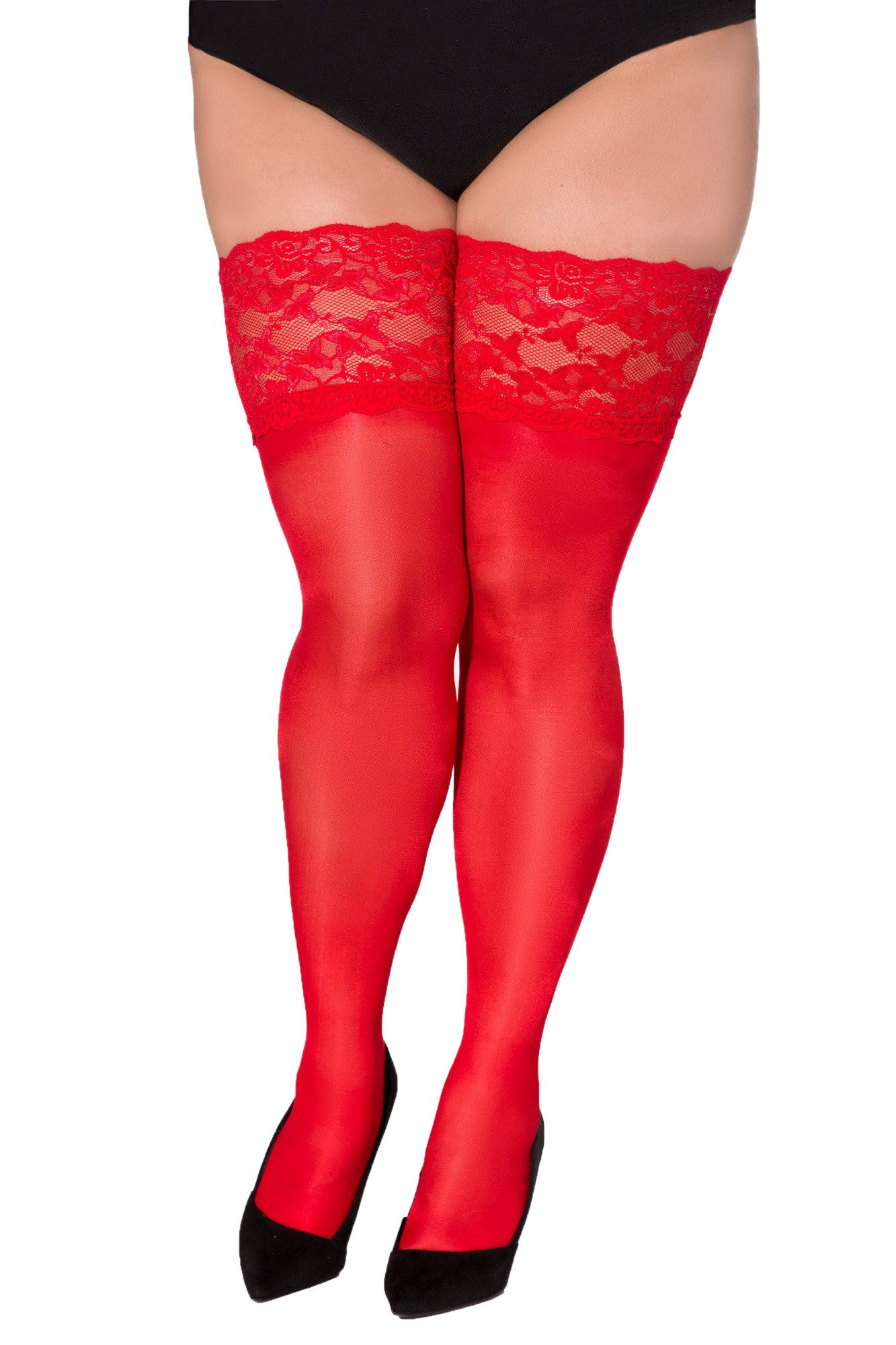 Strümpfe Halterlose Damen Dessous Strümpfe Stockings XXL Size Plus Größe mit Sp