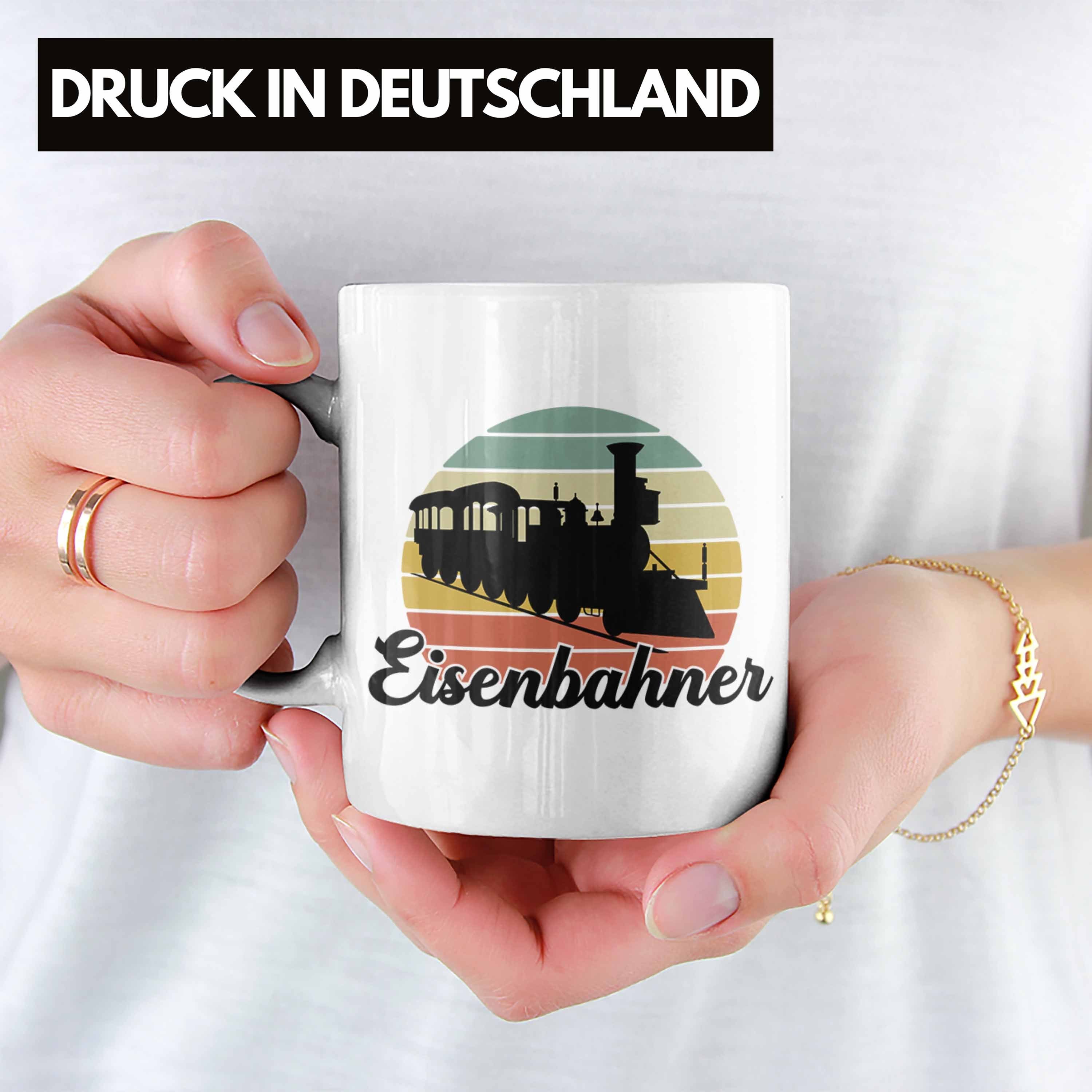 Geschenk Dampflokomotive Eisenbahner Geschenk Weiss Opa Tasse Modeleisenbahn Spruch Geschenkidee Rentner Trendation Eisenbahn - Trendation Tasse