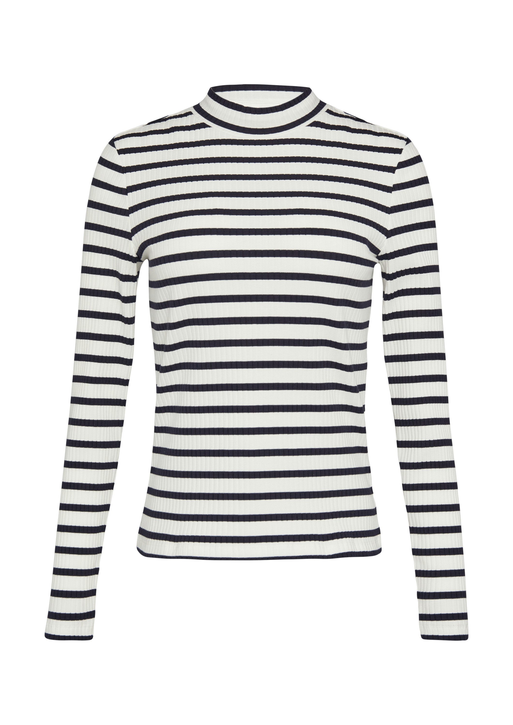 s.Oliver Langarmshirt T-Shirt Langarmshirt mit Rippstruktur und Stehkragen günstig online kaufen