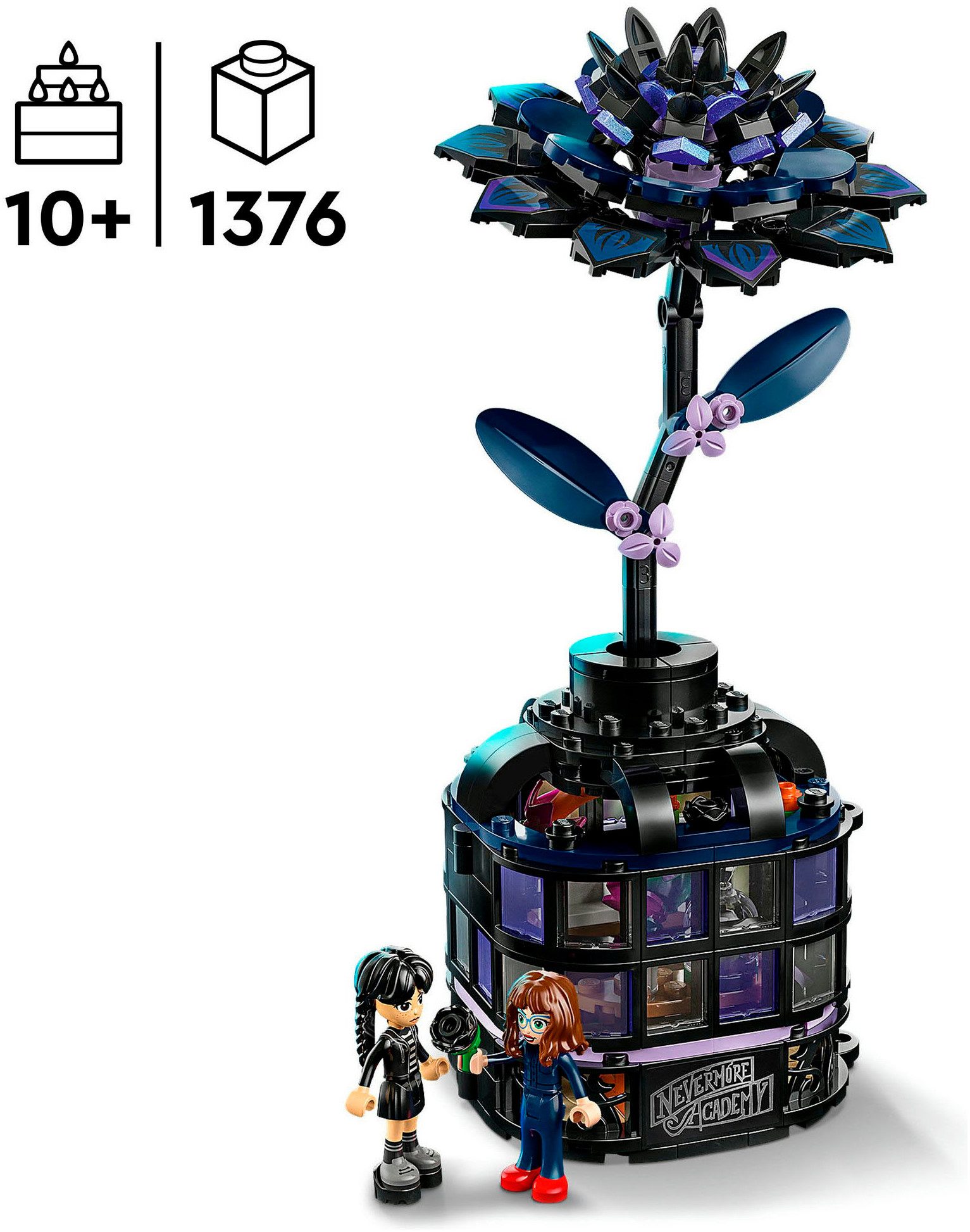 LEGO® Schwarze Dahlie (76784), LEGO Wednesday Konstruktionsspielsteine, (358 St), Made in Europe