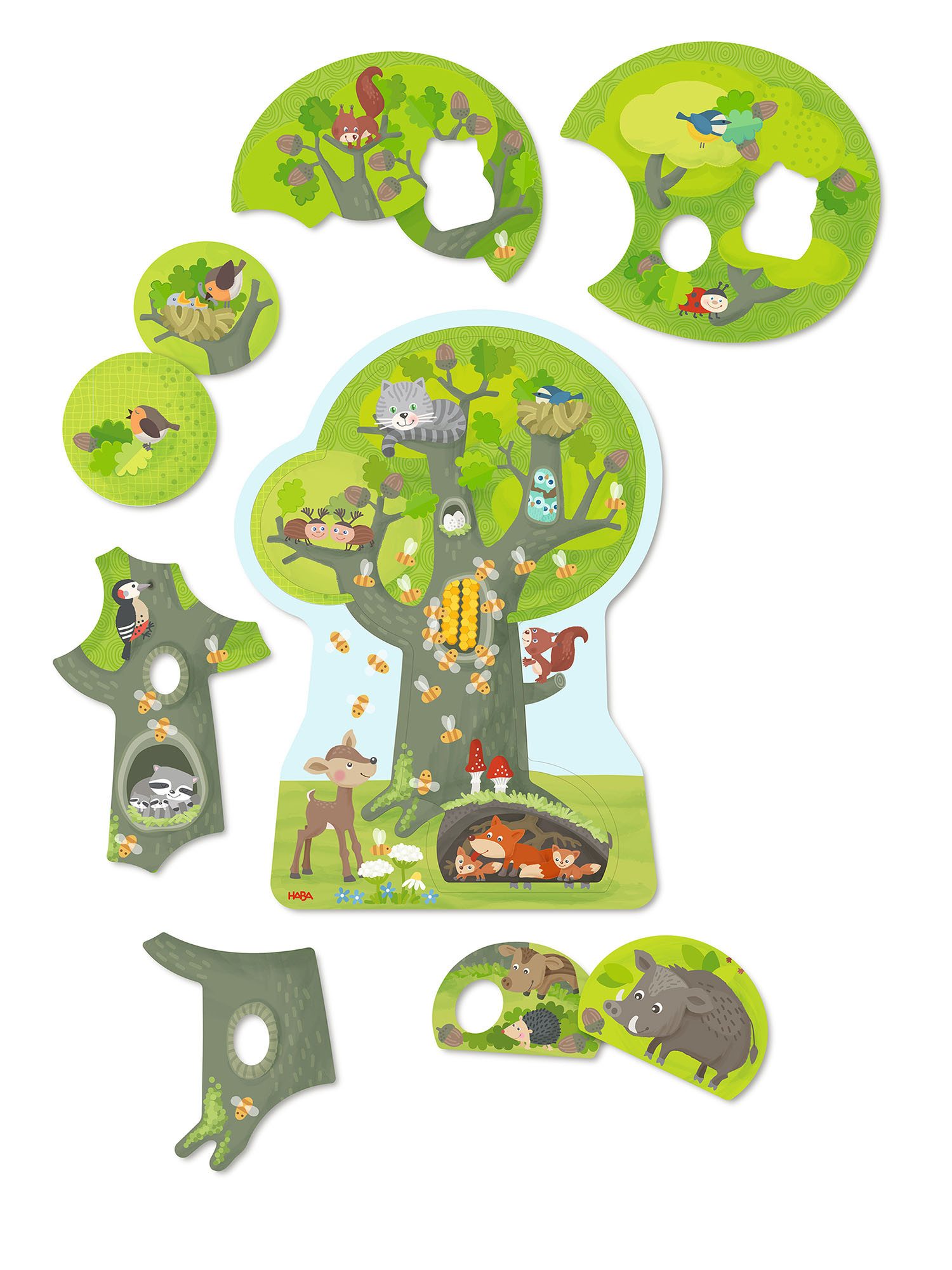 Haba Puzzle Holz Waldtiere, Puzzleteile, Puzzlespiel, Legespiel, Jigsaw Puzzle