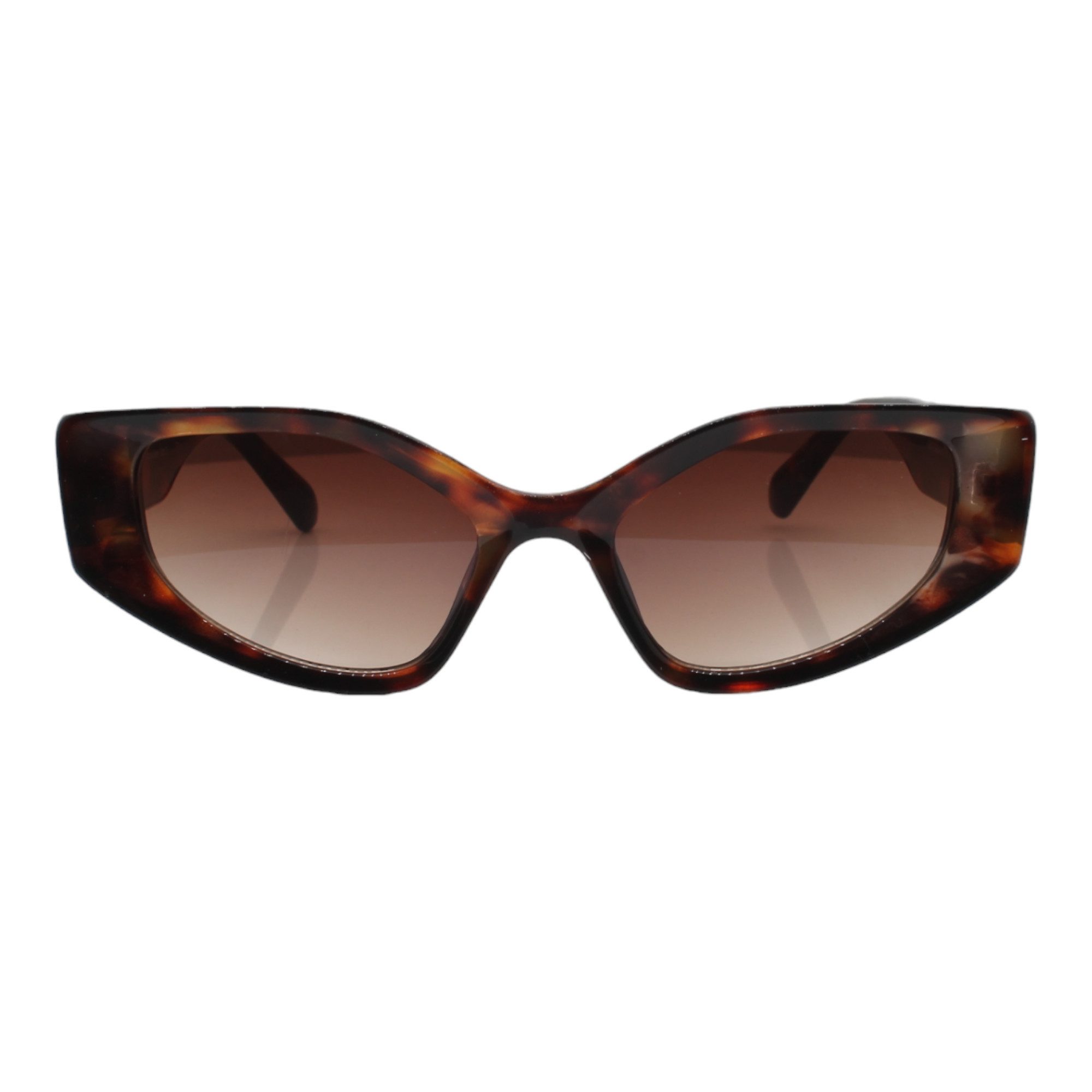 LUXXADA Sonnenbrille Damen Katzenaugen Auffallend Breit Oversize Gläser Braun (Cateye Brille Rechteckig breite Brillenbügel inkl. Brillenbeutel) Gestell mit Schildpatt Muster im Animal Design