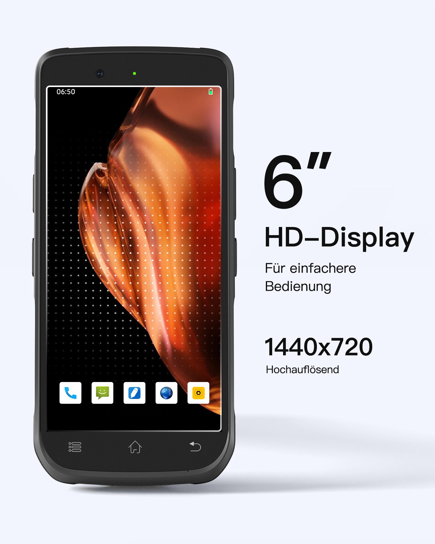 Inateck Android 12 PDA Barcode Scanner 1D/2D, 6" Full-Touchscreen Handscanner, (Bluetooth Scanner IP66 6500mAh, Wi-Fi 6 & 4G)