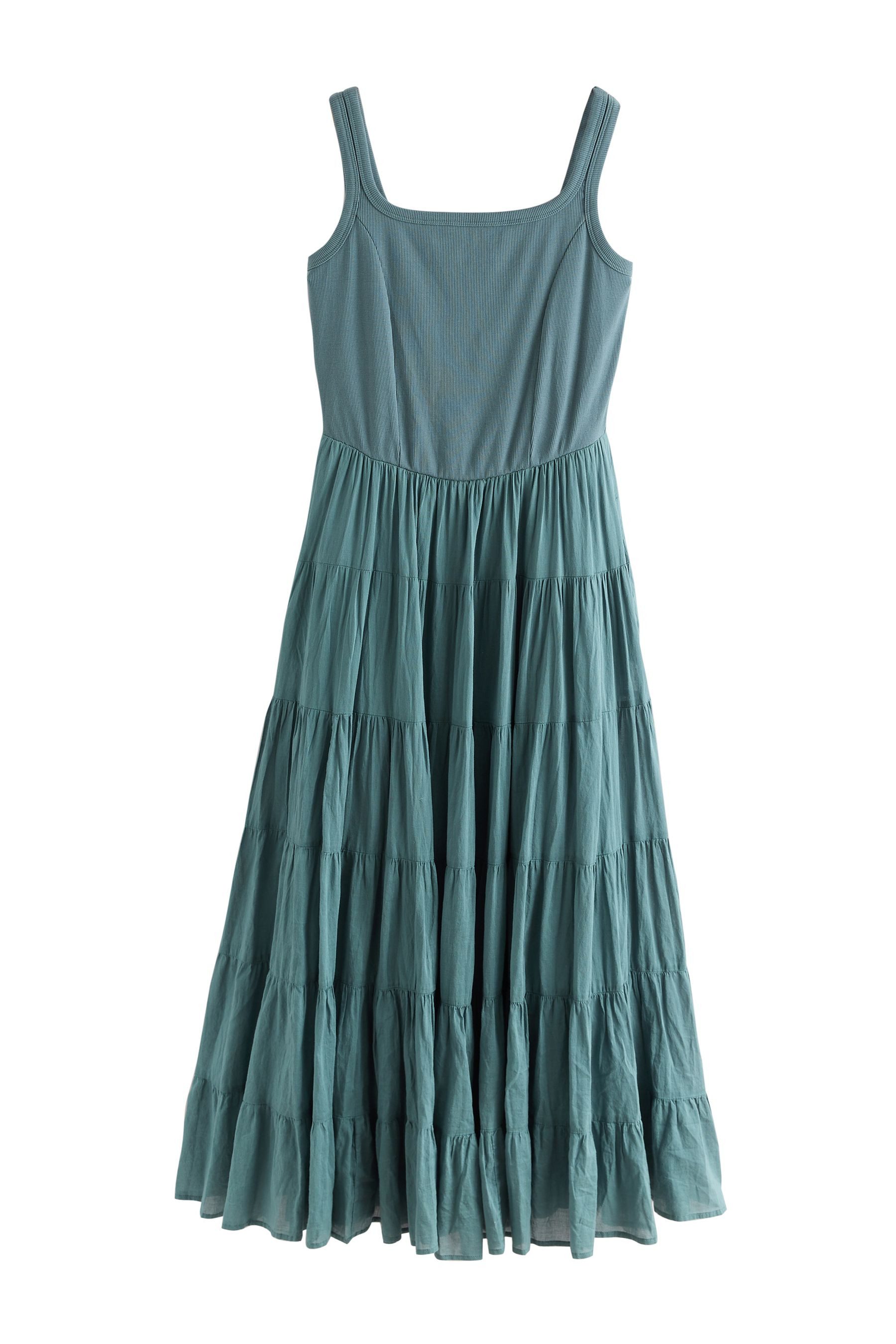 Next Midikleid Gestuftes, ärmelloses Sommerkleid in Midilänge (1-tlg)