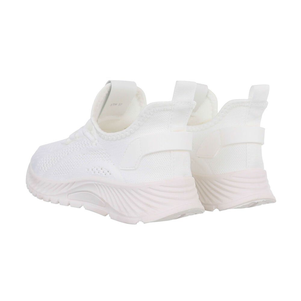 Ital-Design Leichte und atmungsaktive Damen-Sneaker für Komfort im Alltag Sneaker (85493277) Flach Sneakers Low in Weiß