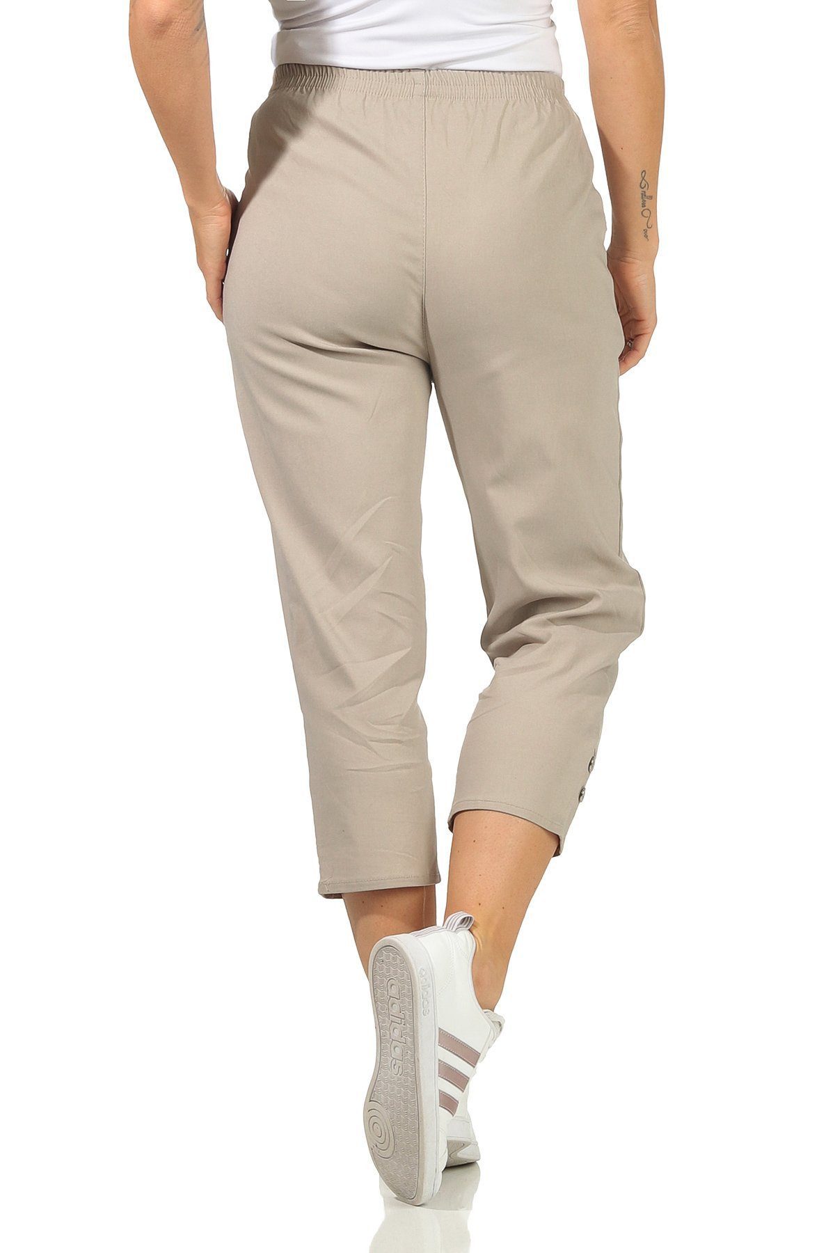 Cherry Berry Caprihose Damen Sommerhose 3/4 Freizeit Hose mit Stretch im Regular fit in den Größen 38/40 bis 52/54 erhältlich