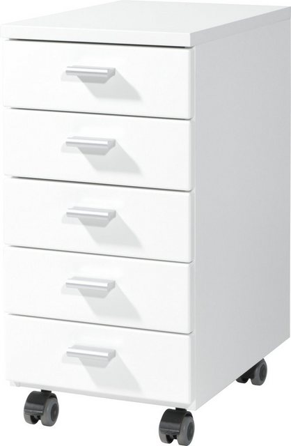 möbelando Rollcontainer 400, (BxHxT 28x57x40 cm), in weiß mit 5 Schubladen  - Onlineshop Otto