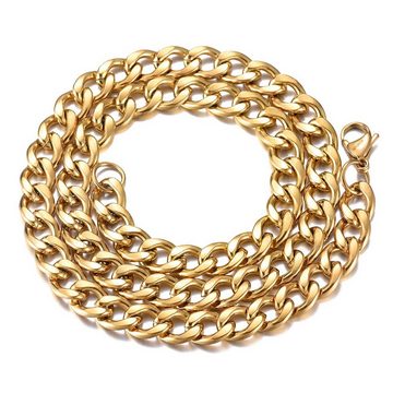 DonDon Kette mit Anhänger Halskette Goldkette, Panzerkette aus Edelstahl, für Herren, verschiedene Längen und Breiten