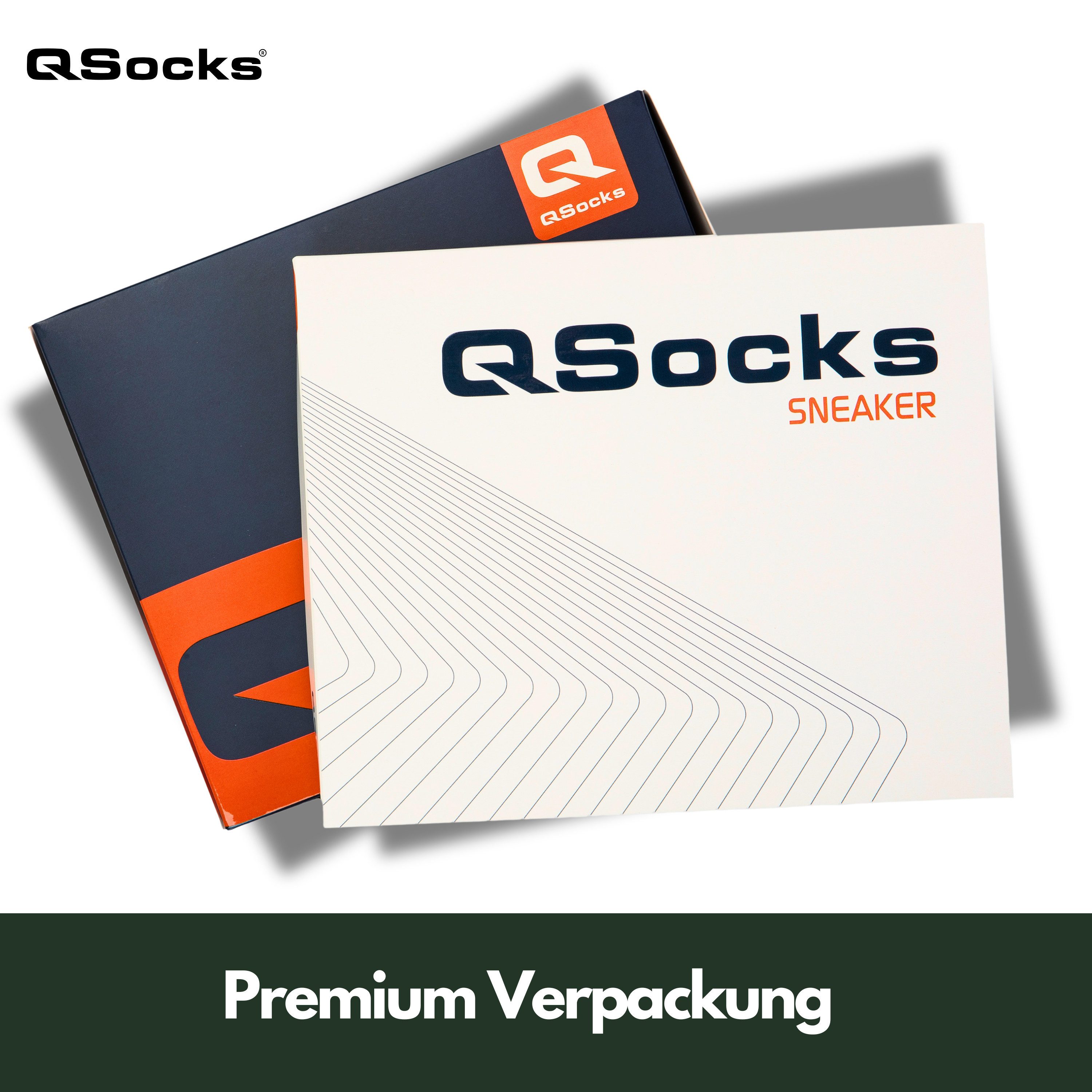 QSOCKS Socken gepolsterte Sneaker Socken für Damen & Herren (Packung, 6 Paar) Doppelt genäht für langanhaltende Festigkeit