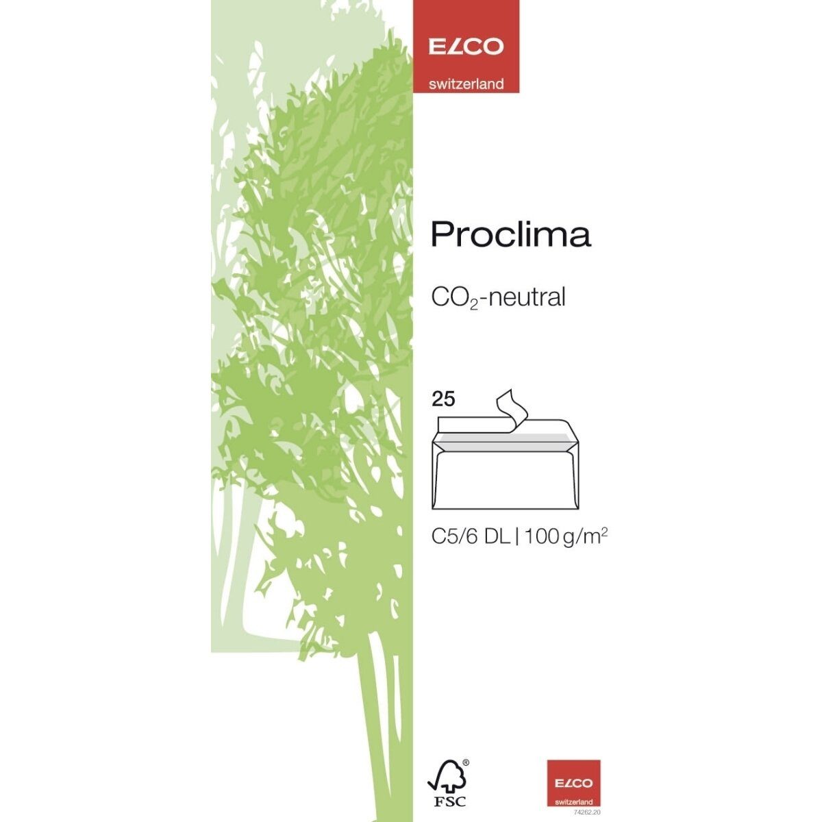 ELCO Briefumschlag Briefumschläge Proclima Box C5/6 weiß Recycling Haftklebung Papier 100