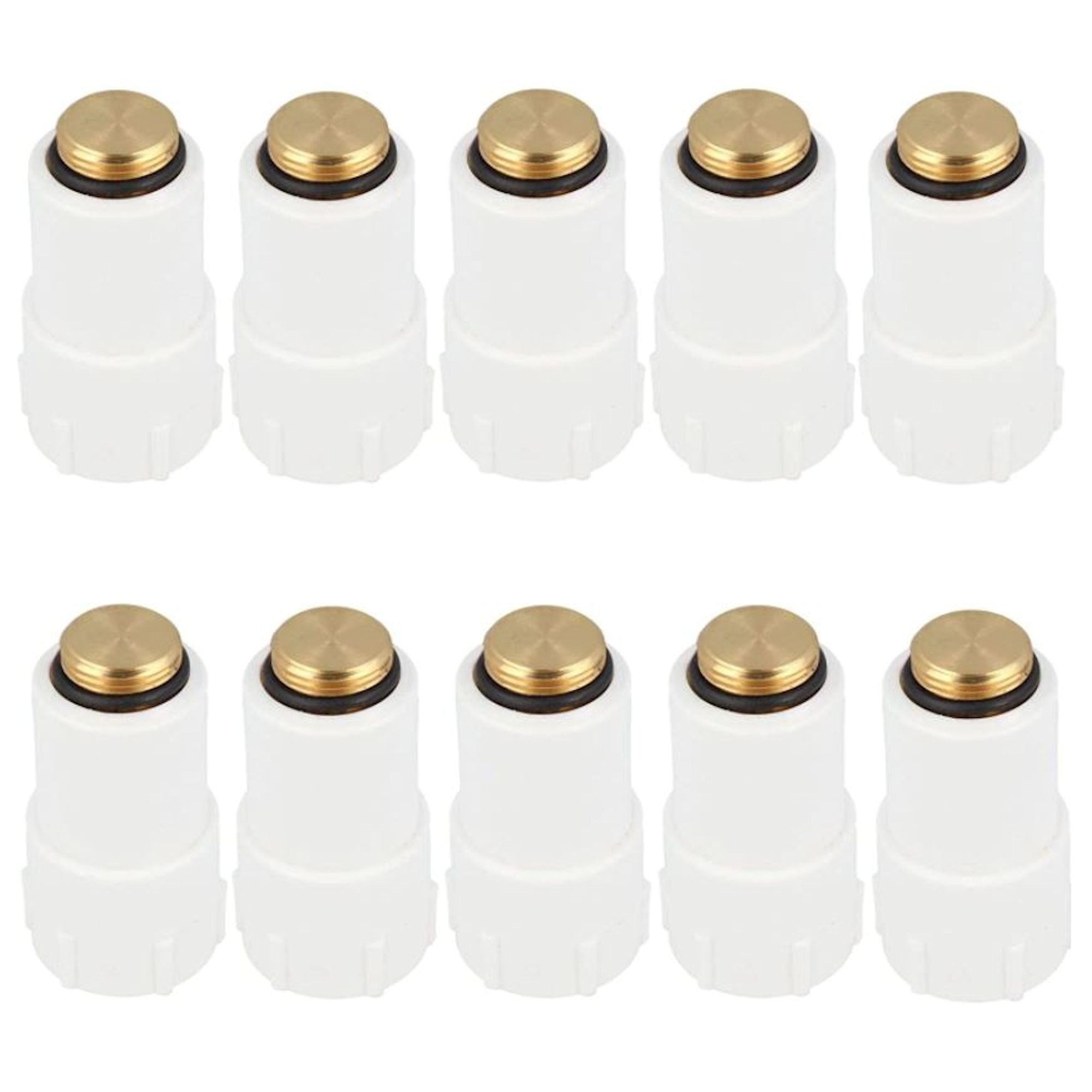 tecuro Gewindefitting Baustopfen Abdrückstopfen Blindstopfen 1/2 Zoll - 10 Stück