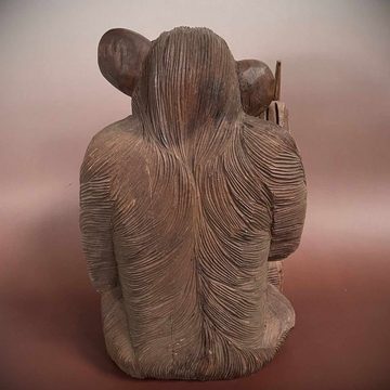 Asien LifeStyle Dekofigur Affe Stinkefinger Deko Holz Figur - 40cm groß