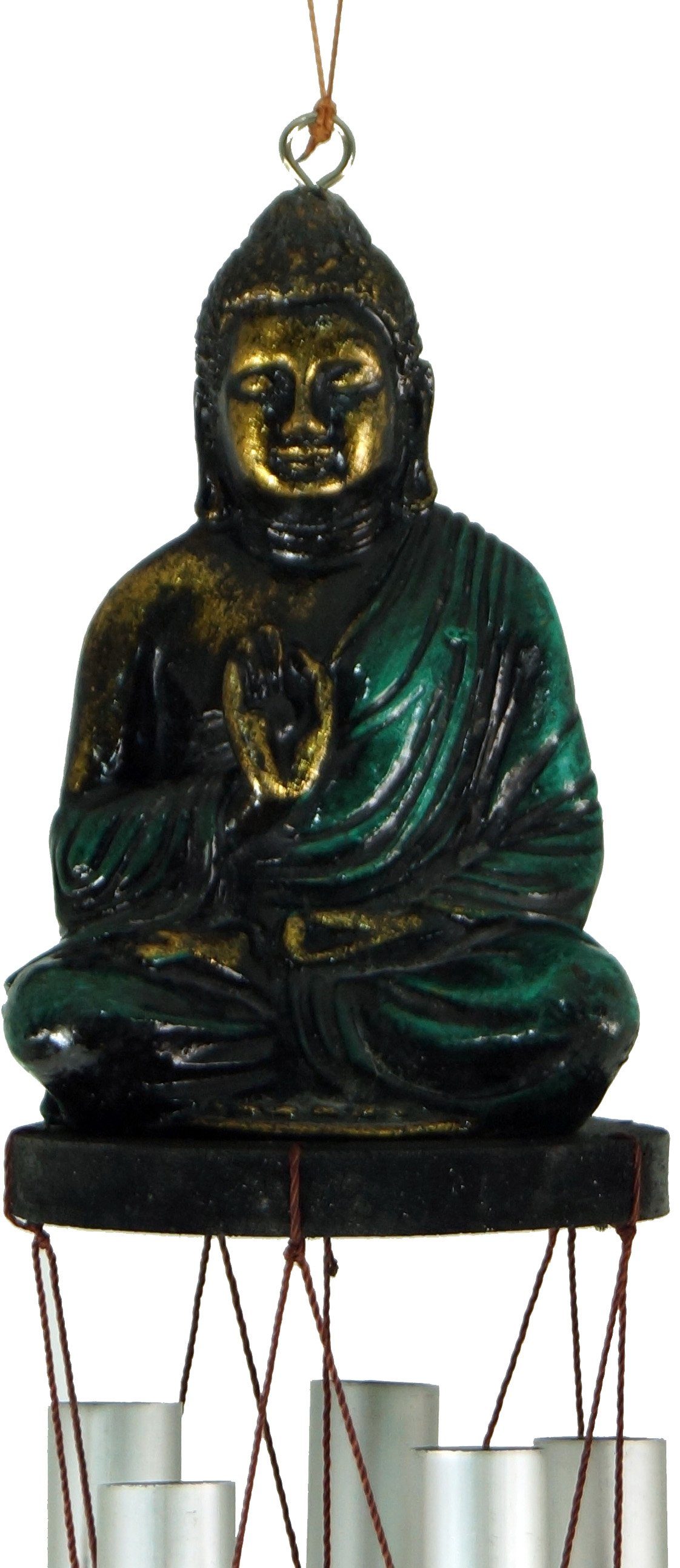 Guru-Shop Windspiel Klangspiel mit Buddha - grün | 