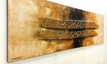 WandbilderXXL XXL-Wandbild El Dorado 210 x 70 cm, Abstraktes Gemälde, handgemaltes Unikat