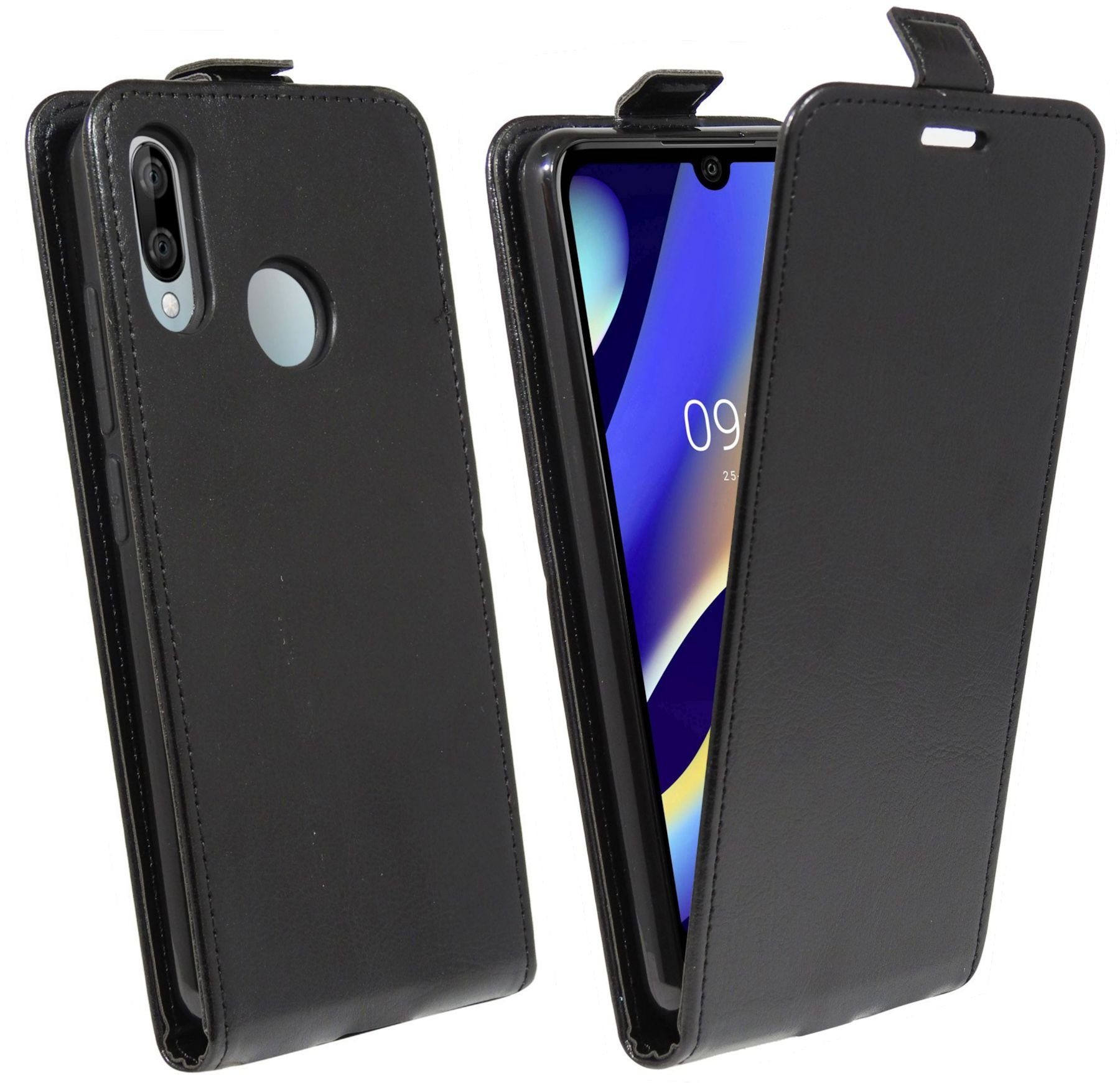 cofi1453 Handyhülle Flip Case für Wiko View 3 Lite, Schutzhülle Handy Flip Cover Klapptasche Schwarz