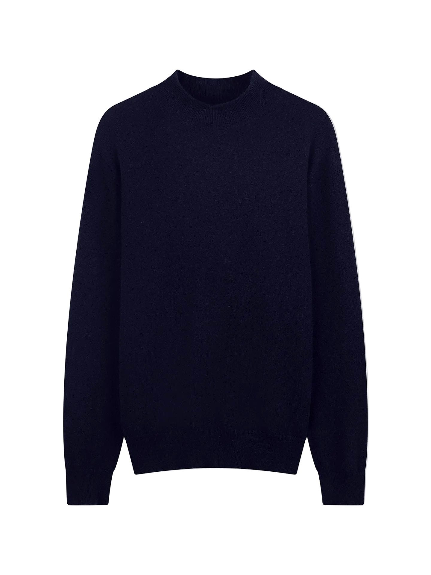 Rundhalspullover Zeitloser Kaschmirpullover mit Stehkragen