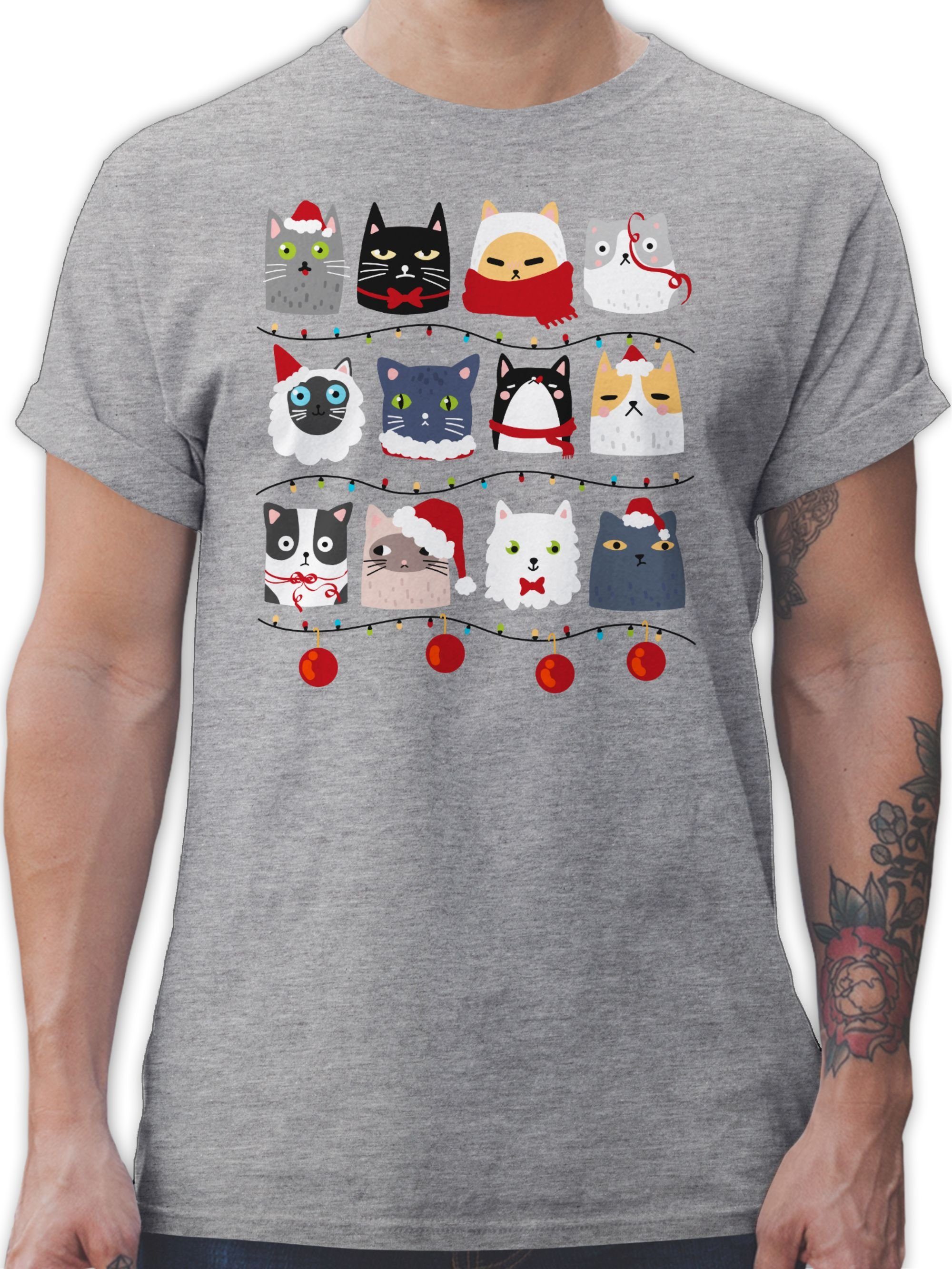 Shirtracer T-Shirt Katzen zu Weihnachten I Weihnachtsmotiv Katzen Weihachte günstig online kaufen