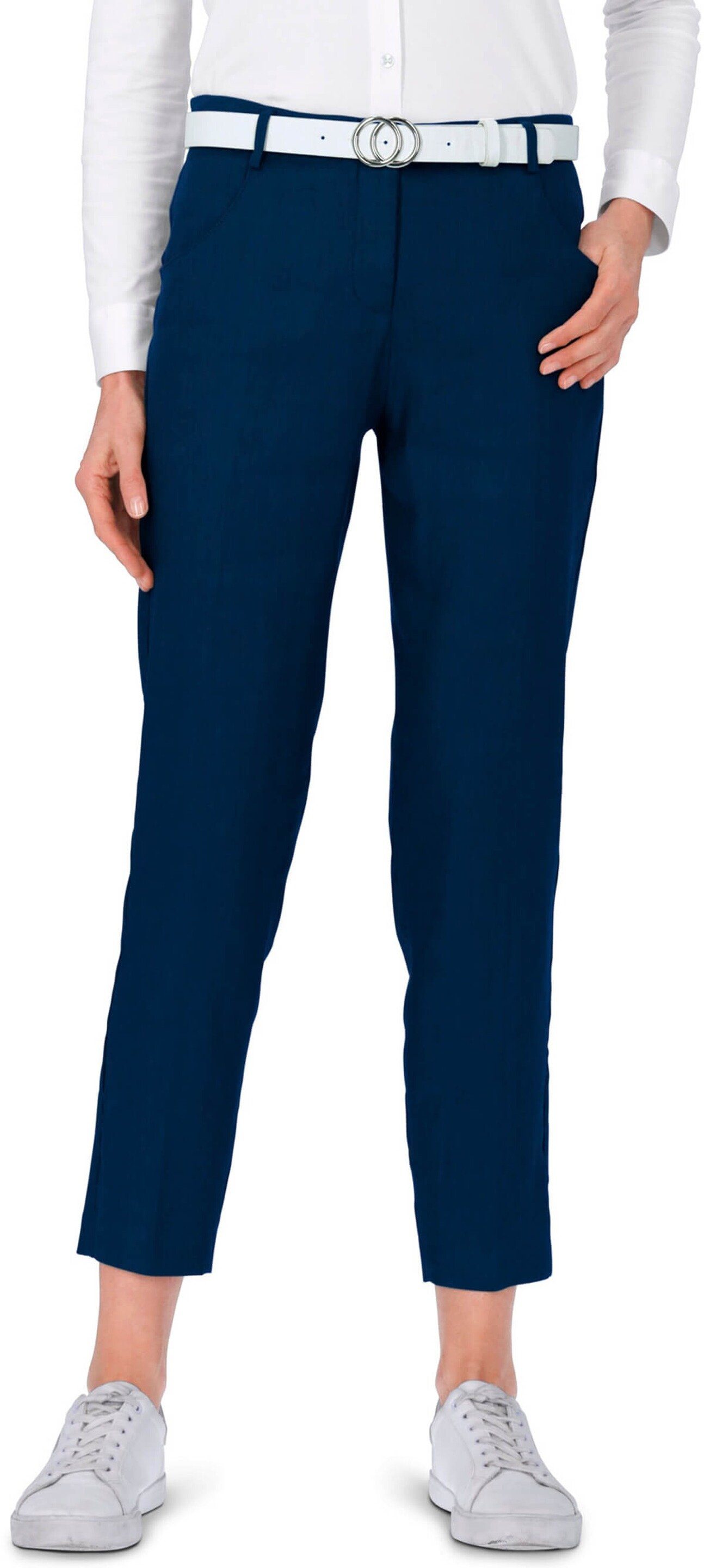 Brax 7/8-Hose BRAX 7/8 Hose Maron blau Slim Fit in Leinen-Stretch Qualität