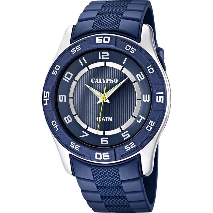 CALYPSO WATCHES Quarzuhr Calypso Herren Uhr K6062/2 (Armbanduhr) Herren Armbanduhr rund Kautschukarmband blau Outdoor