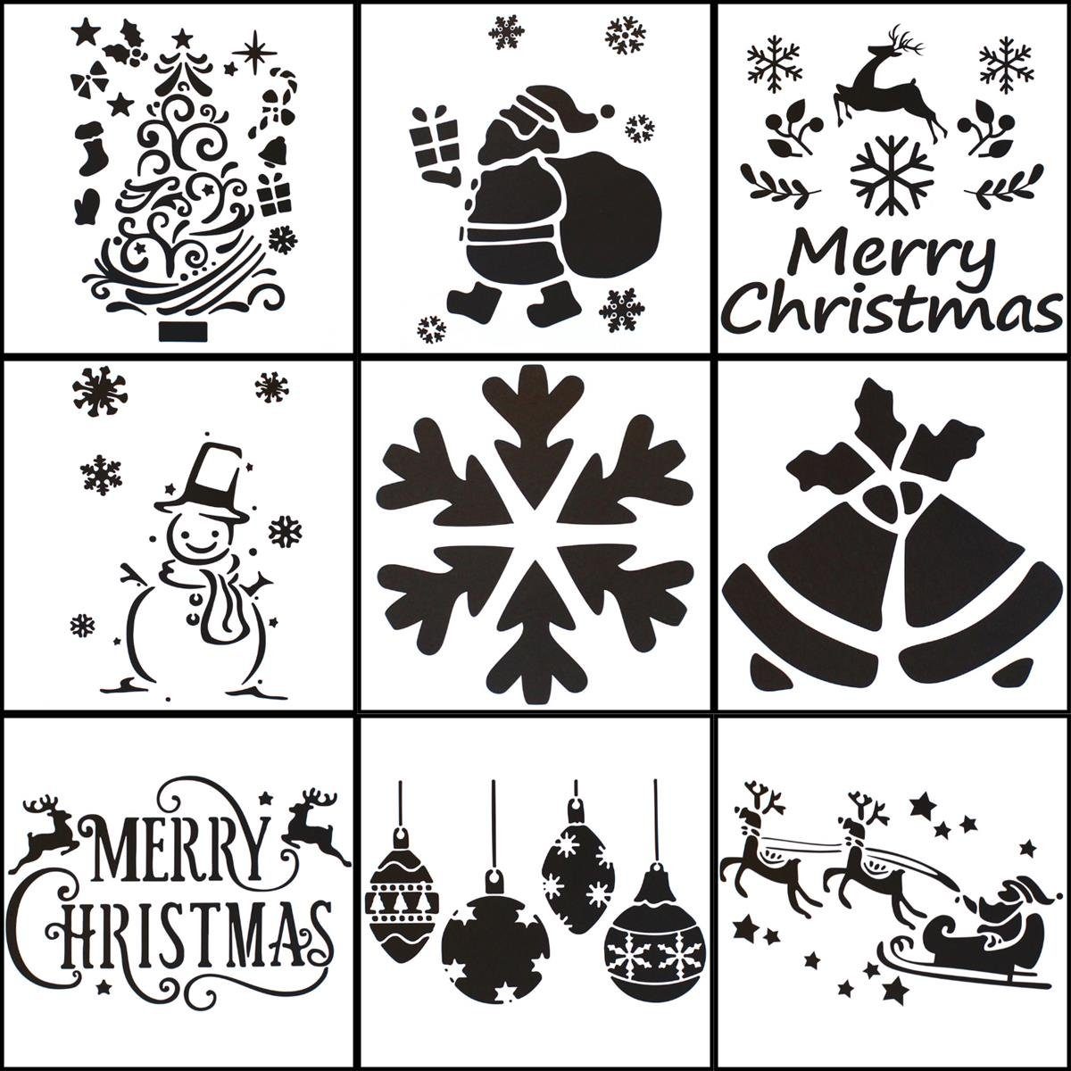 Kamelio Декорація вікна Schablonen Weihnachten 10er Set 42cm groß Schneespray